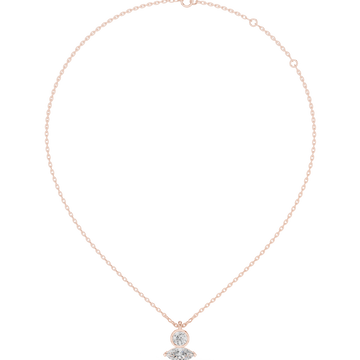 Luxury Marquise & Round Diamond Minimal Pendant in 14K Gold
