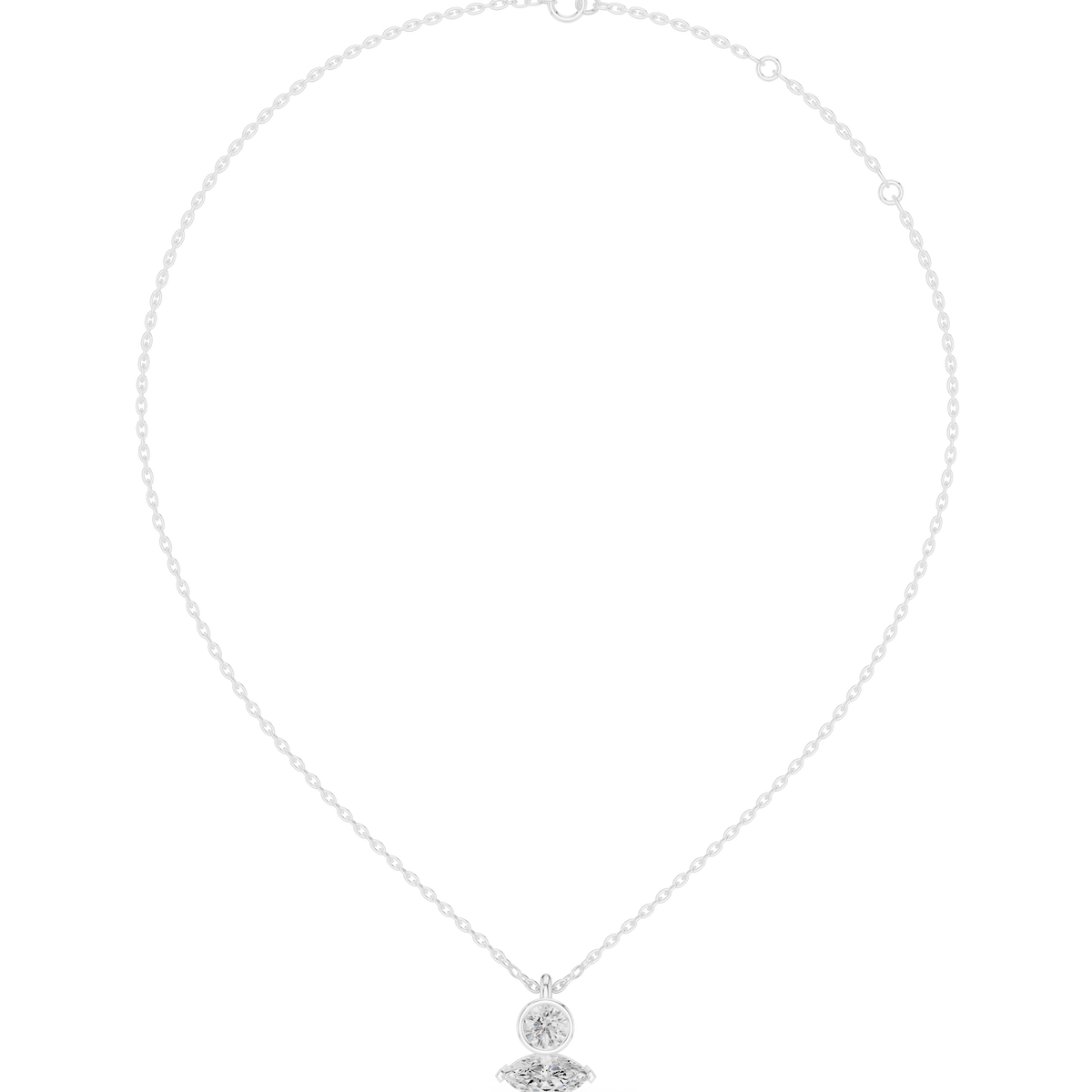 Luxury Marquise & Round Diamond Minimal Pendant in 14K Gold