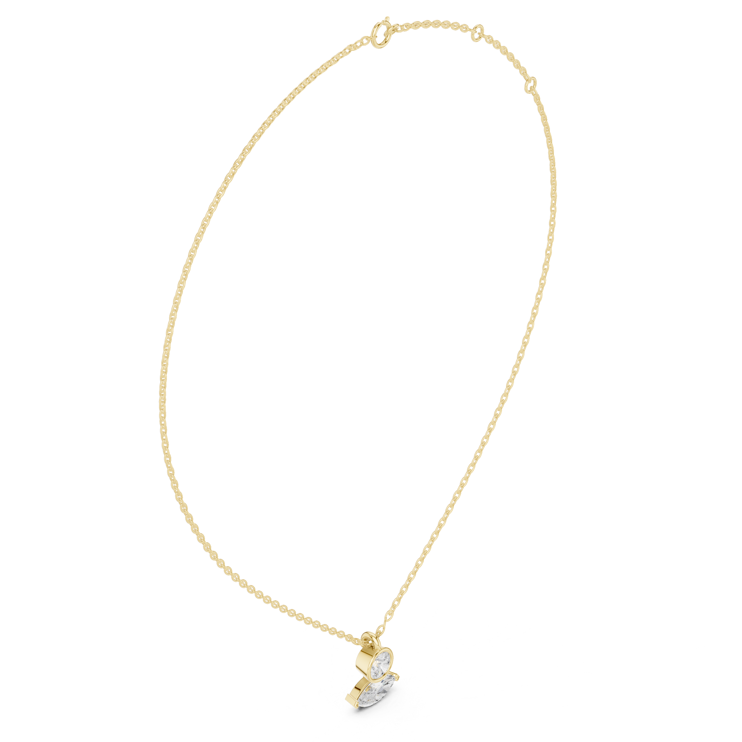 Luxury Marquise & Round Diamond Minimal Pendant in 14K Gold