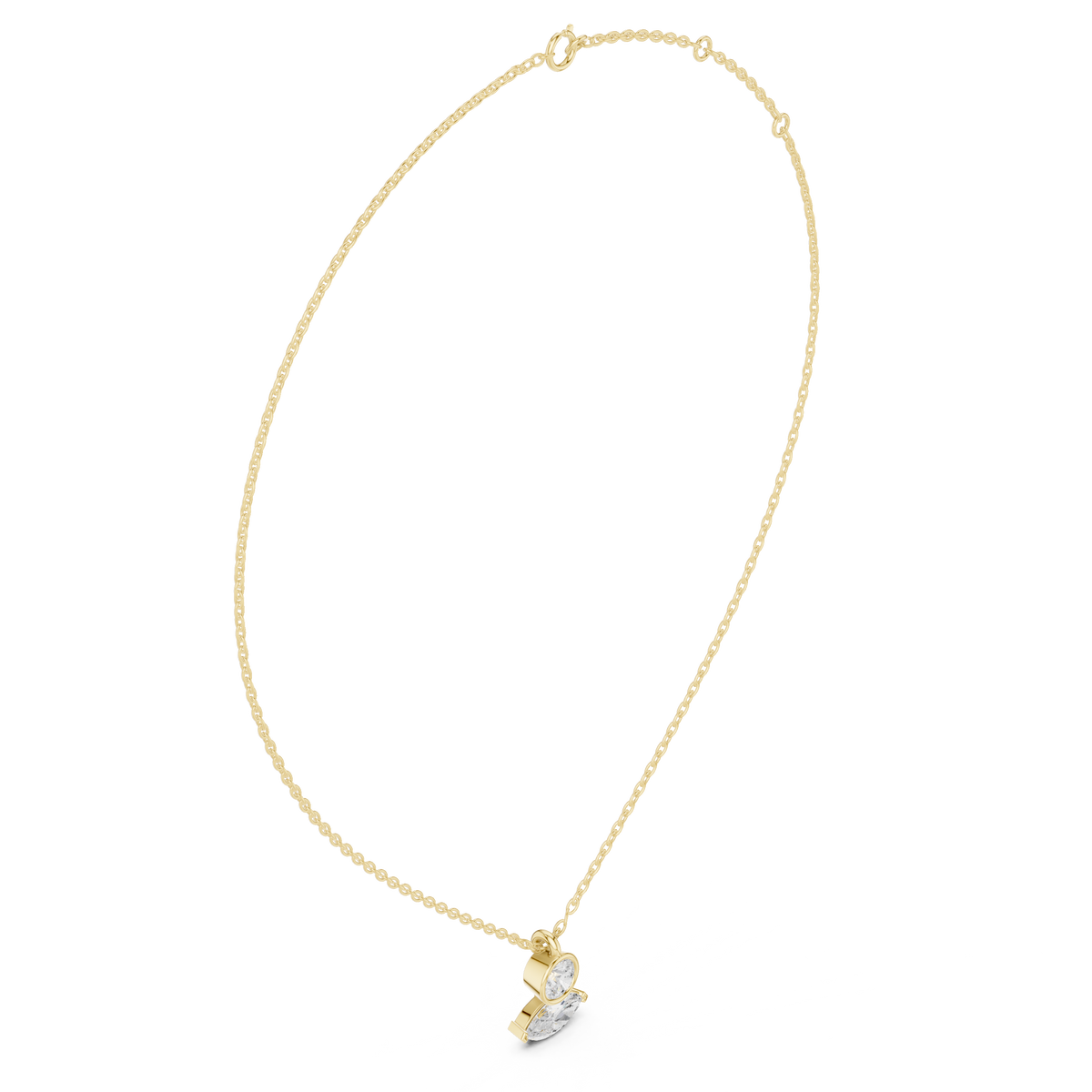 Luxury Marquise & Round Diamond Minimal Pendant in 14K Gold