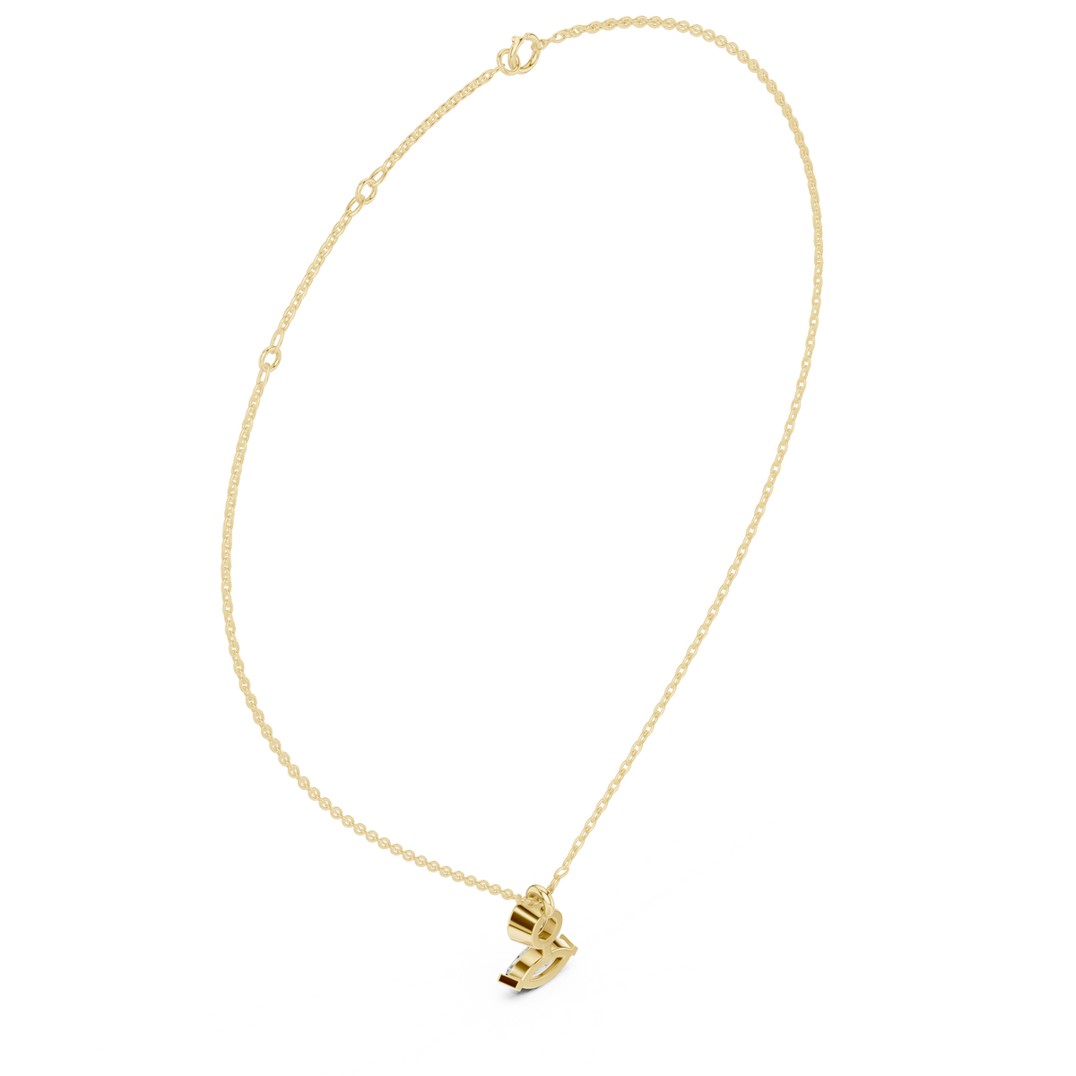 Luxury Marquise & Round Diamond Minimal Pendant in 14K Gold
