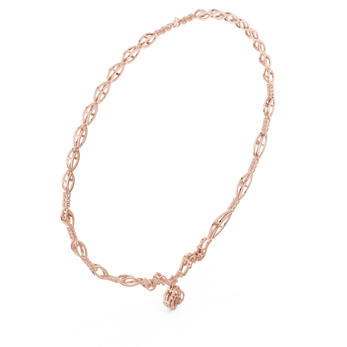 Luxury Diamond Designer Necklace in 14K Gold Finish