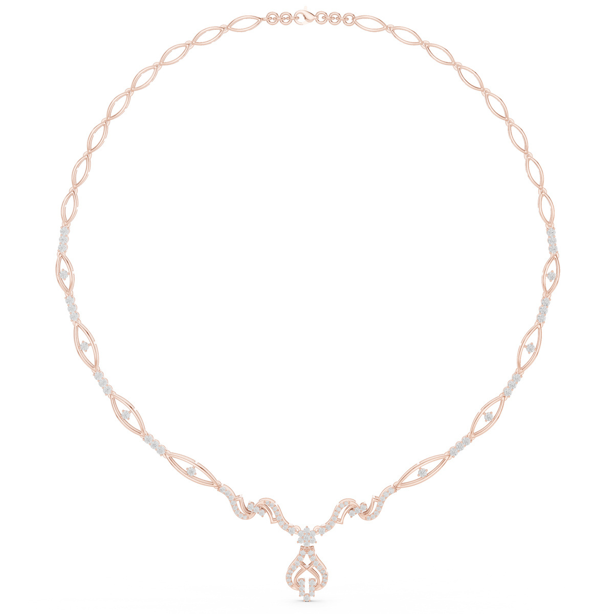 Luxury Diamond Designer Necklace in 14K Gold Finish