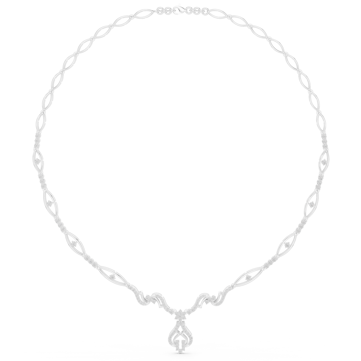 Luxury Diamond Designer Necklace in 14K Gold Finish