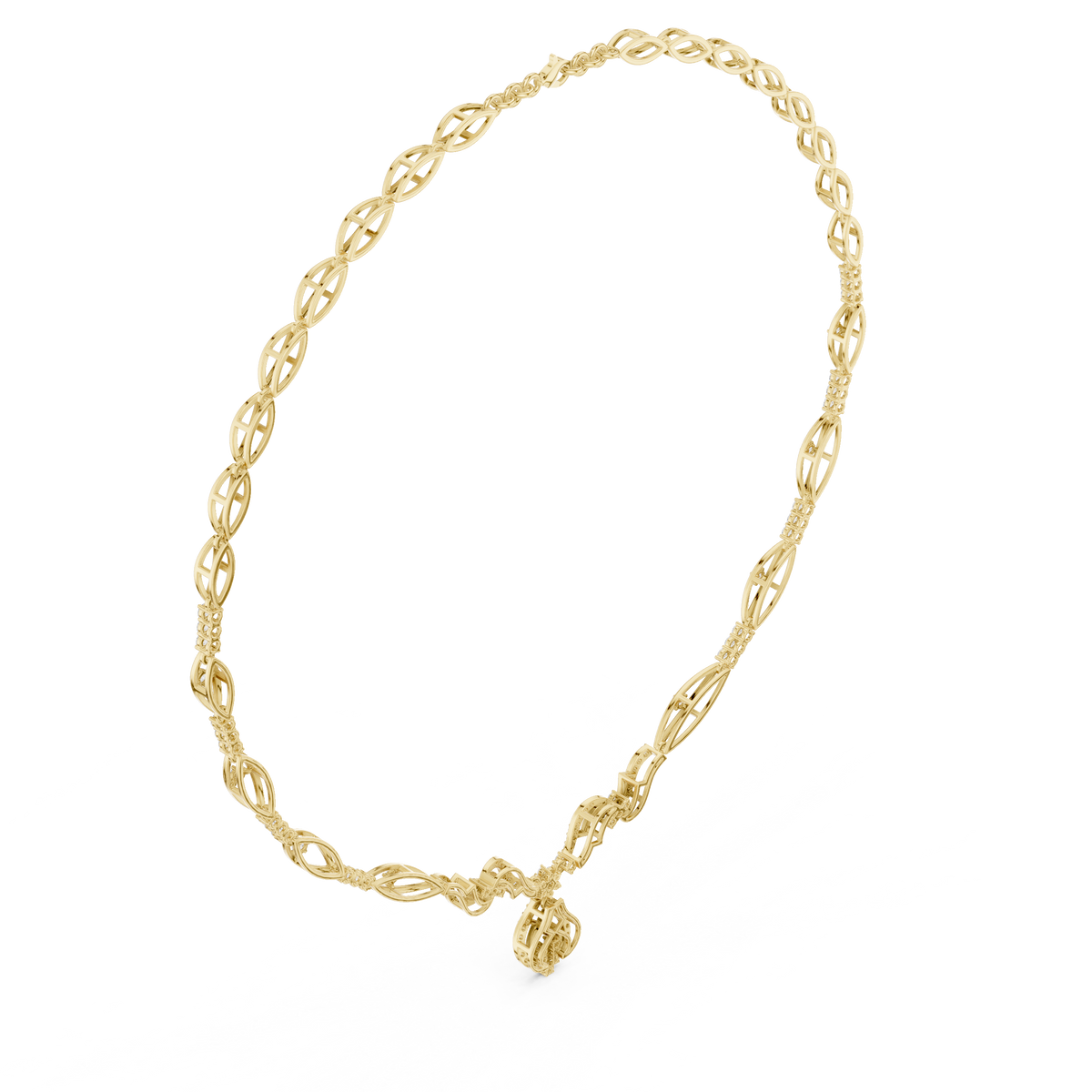Luxury Diamond Designer Necklace in 14K Gold Finish