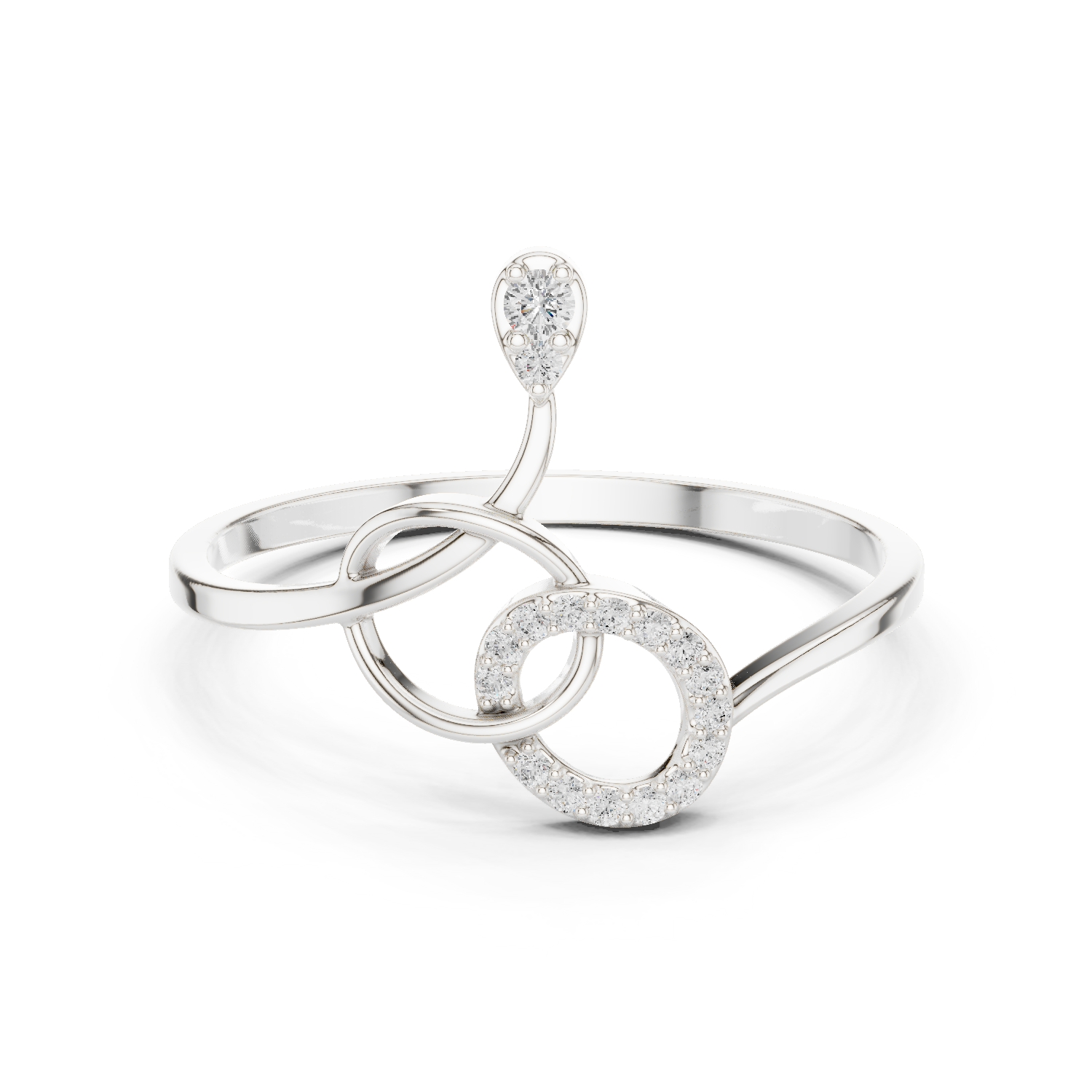 Infinity Swirl Diamond Ring in 18K Gold
