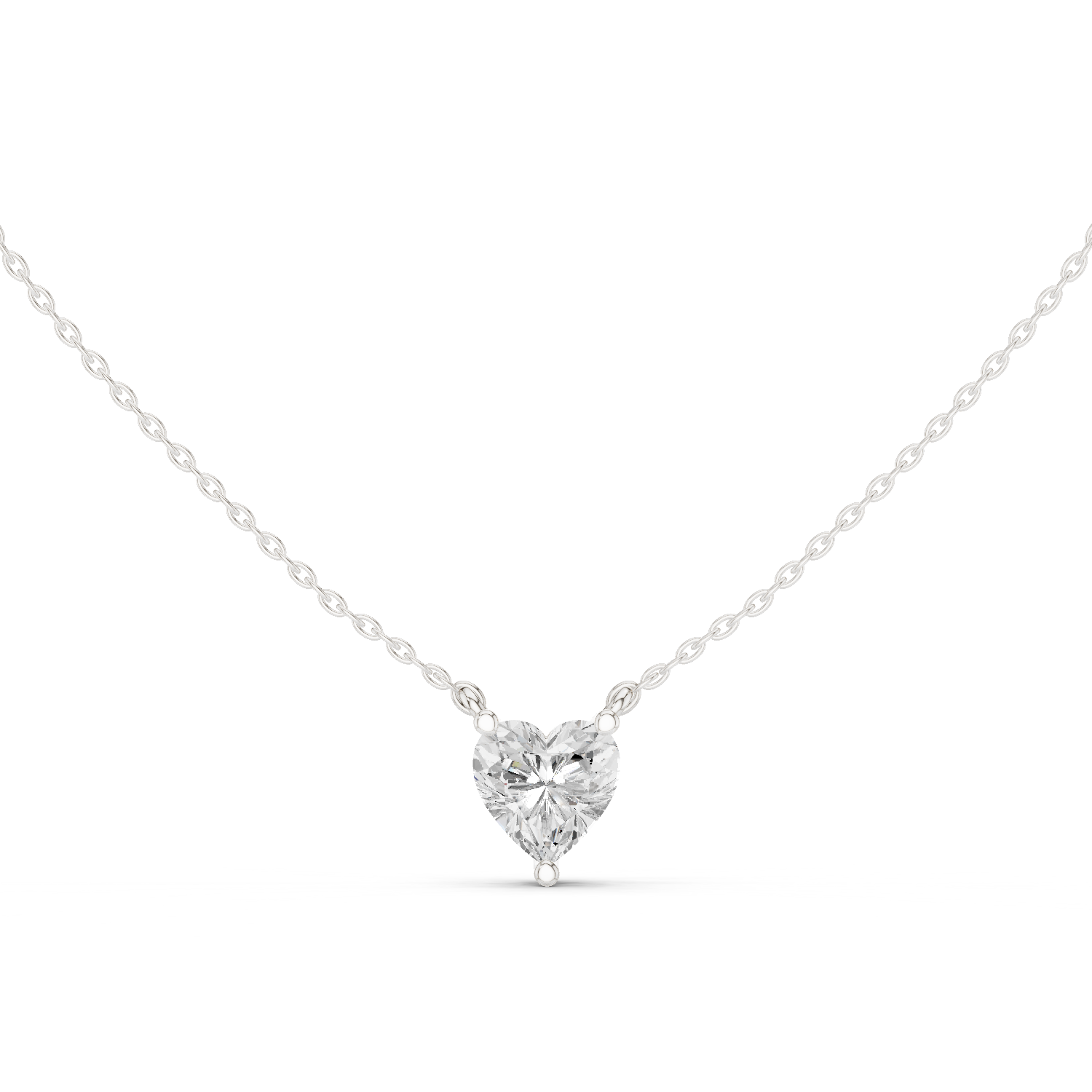 Elegant Heart-Shaped Solitaire Pendant in Premium Prong Setting