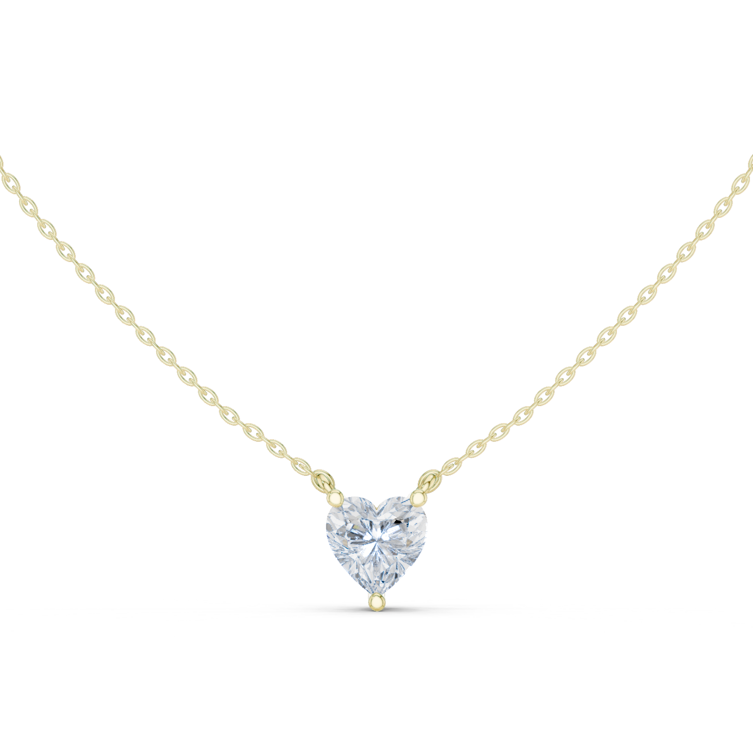 Elegant Heart-Shaped Solitaire Pendant in Premium Prong Setting