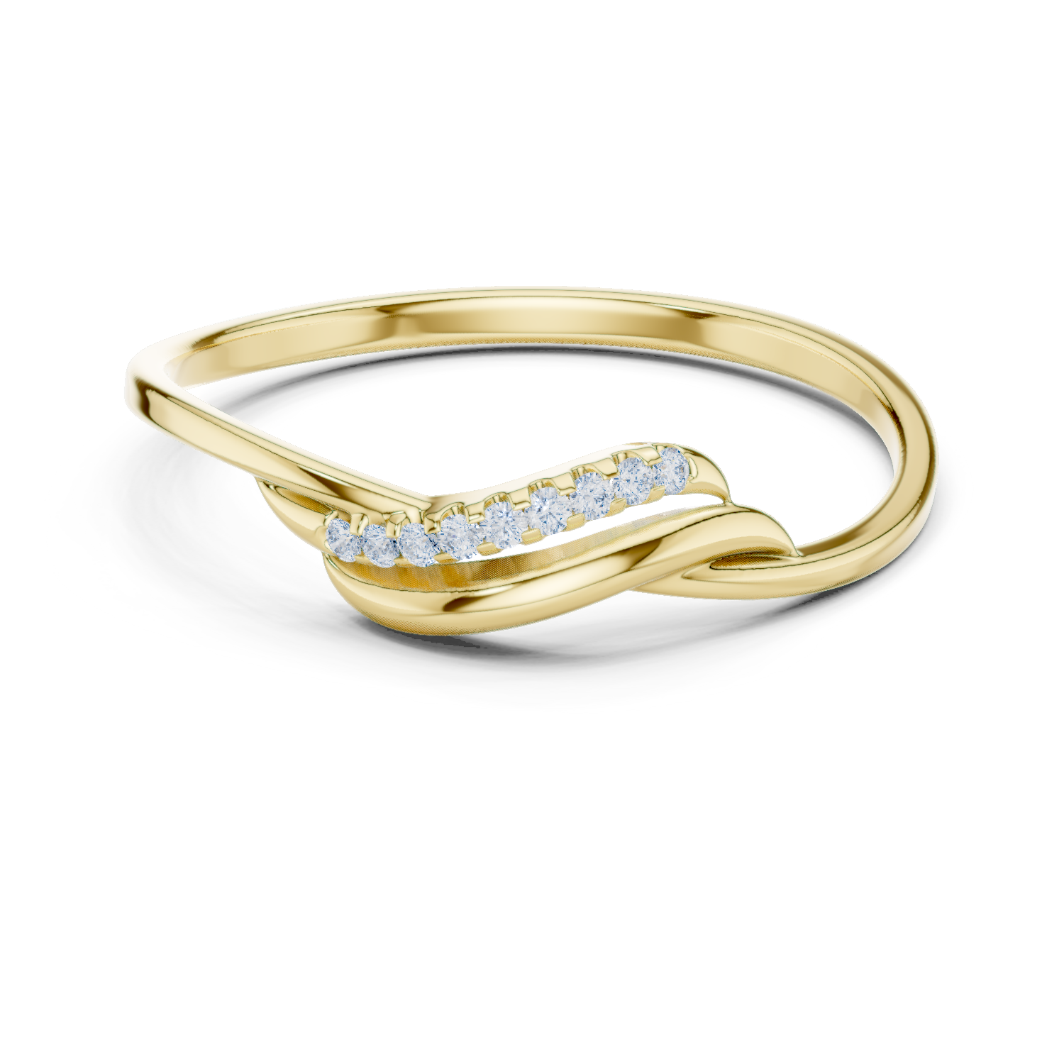 Minimalist Diamond Band Ring in 14KT Gold