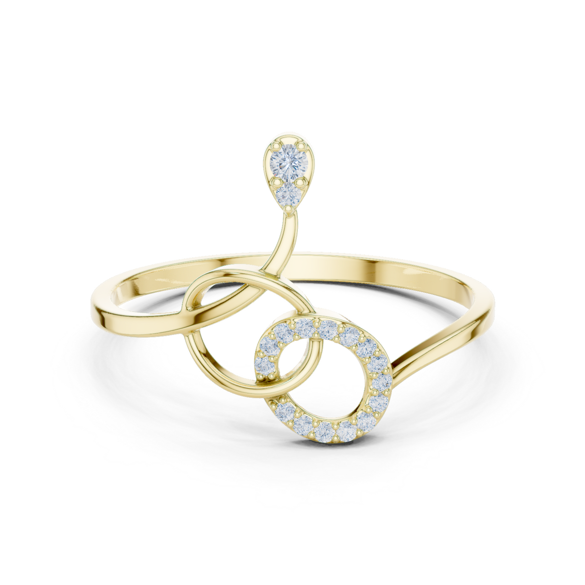 Infinity Swirl Diamond Ring in 18K Gold