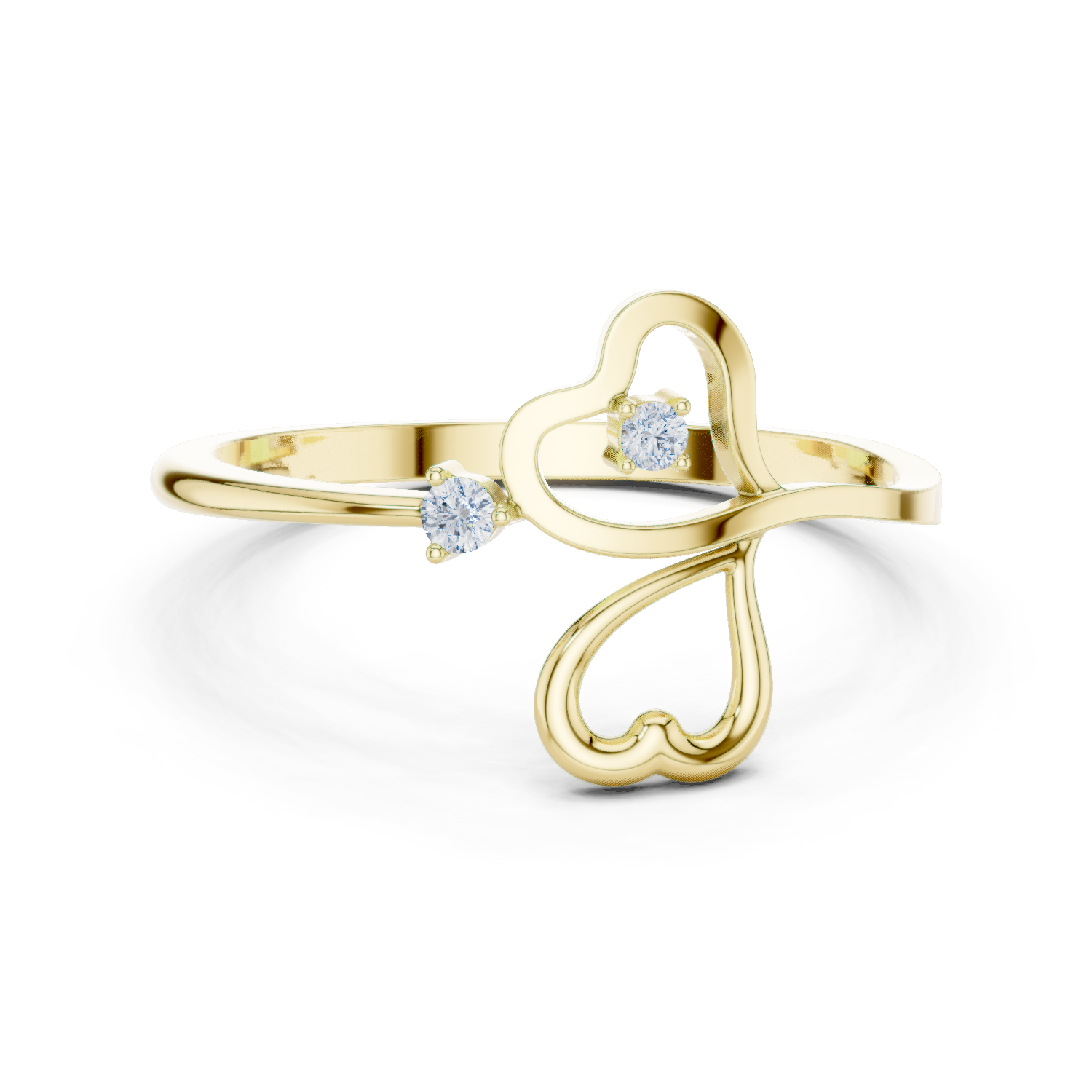 Elegant Heart Diamond Ring in 14K Gold