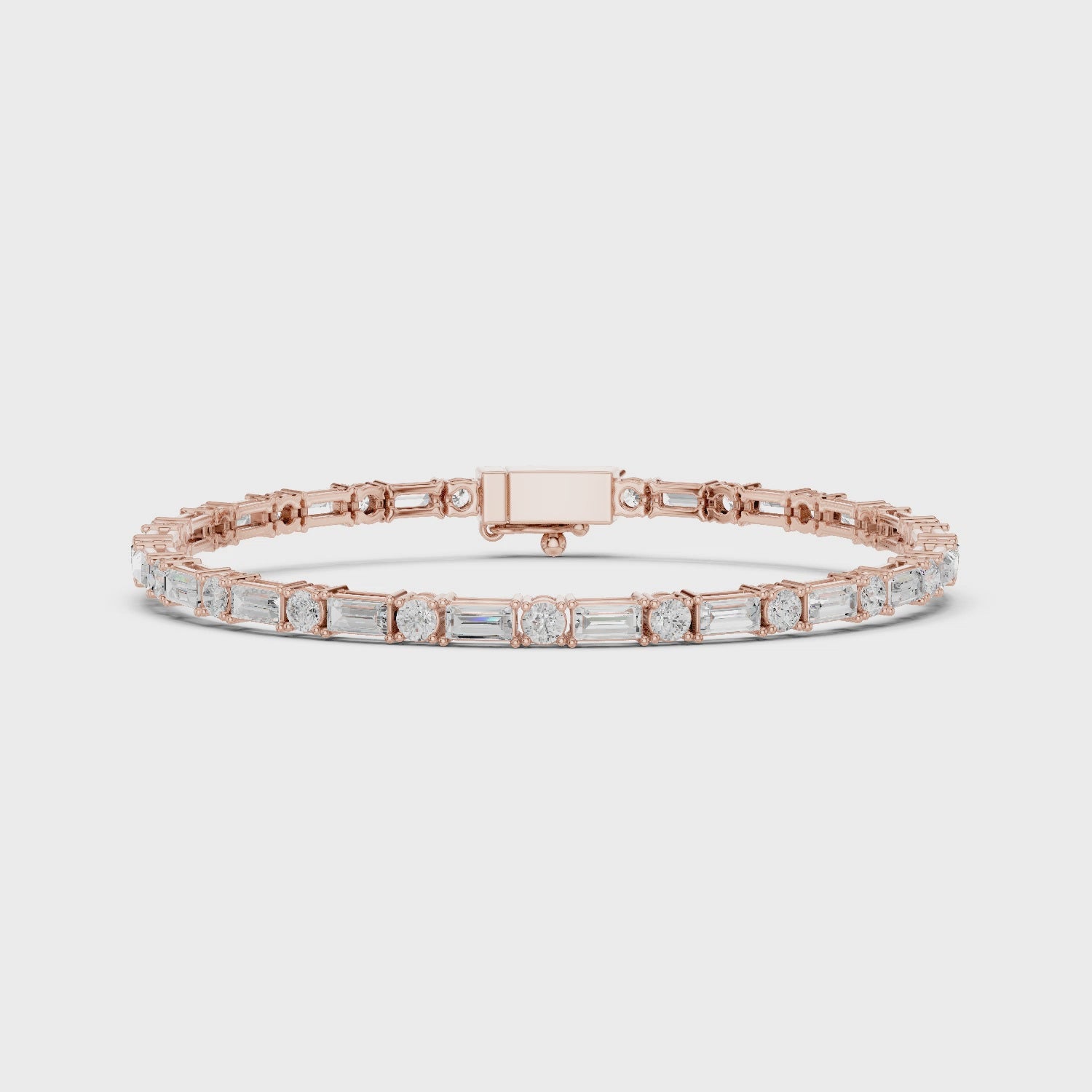 Luxury Men’s Diamond Baguette Tennis Bracelet in 14K Gold