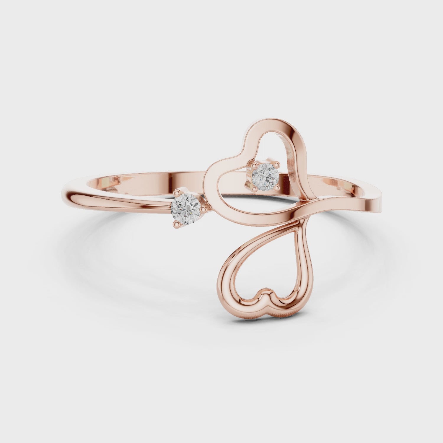 Elegant Heart Diamond Ring in 14K Gold