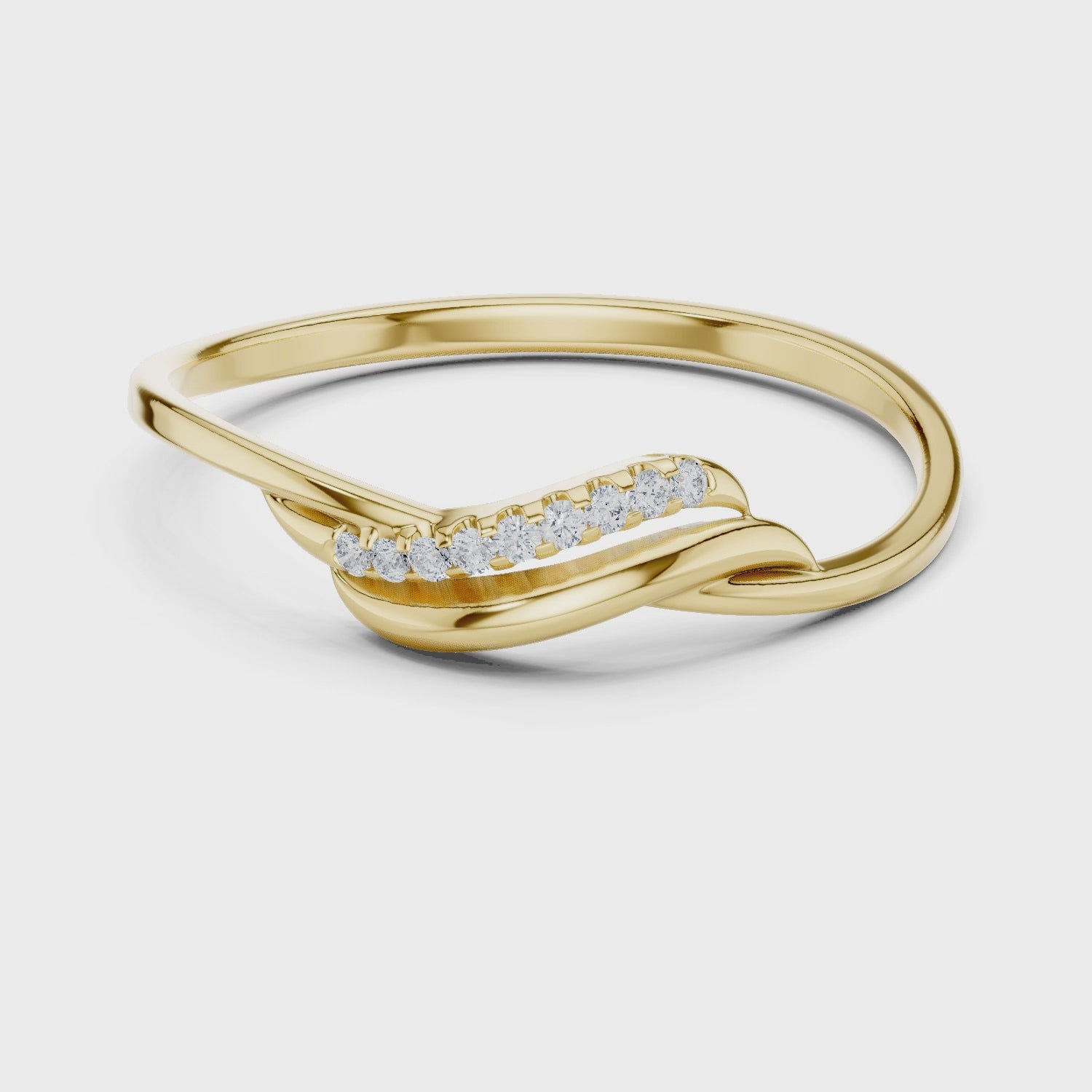 Minimalist Diamond Band Ring in 14KT Gold