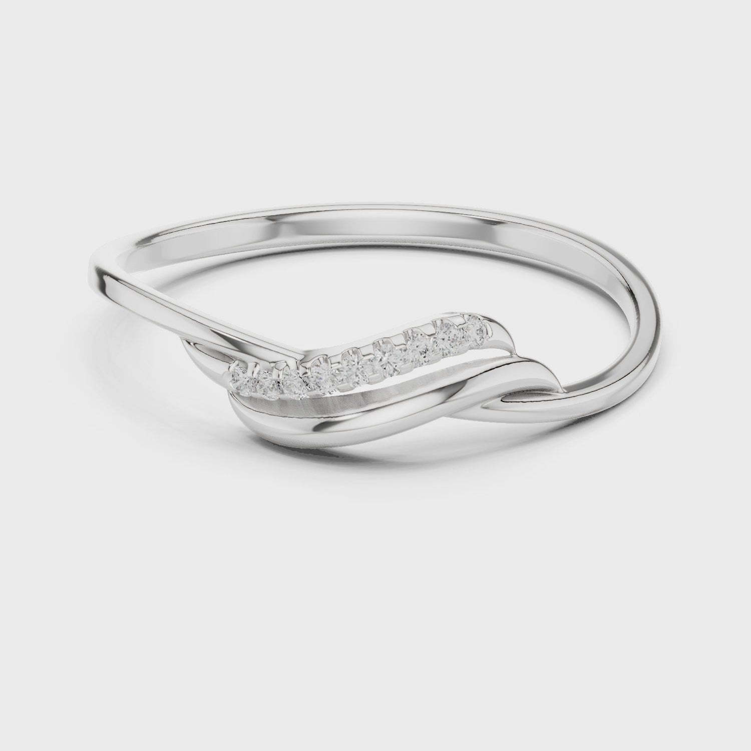 Minimalist Diamond Band Ring in 14KT Gold