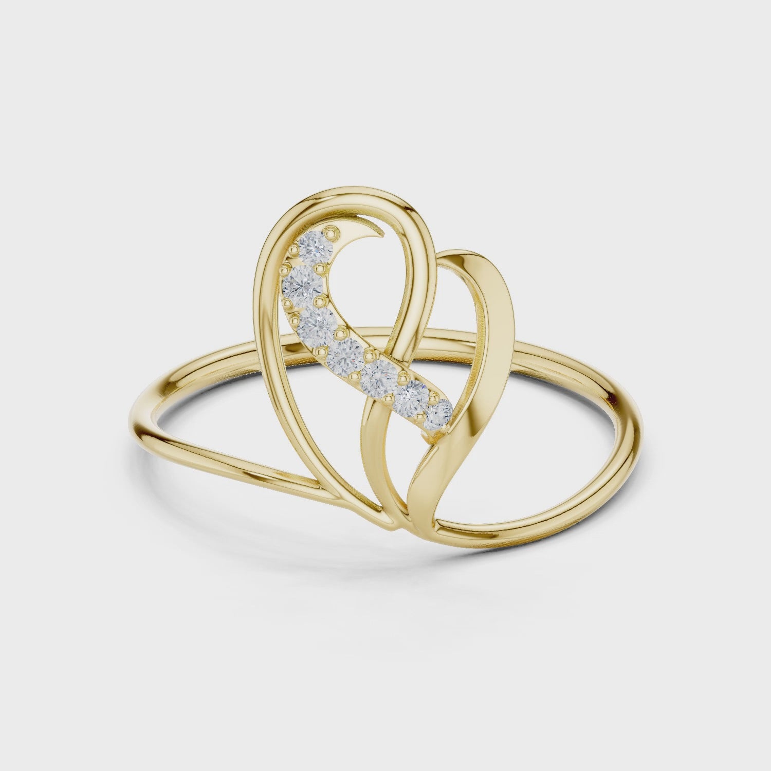 Elegant Solitaire Diamond Designer Ring in 14KT Gold