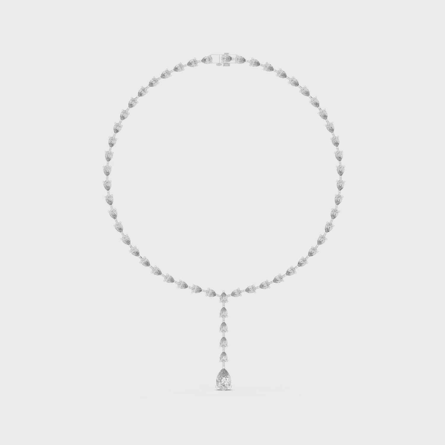 Elegant Pear & Round Diamond Halo Necklace