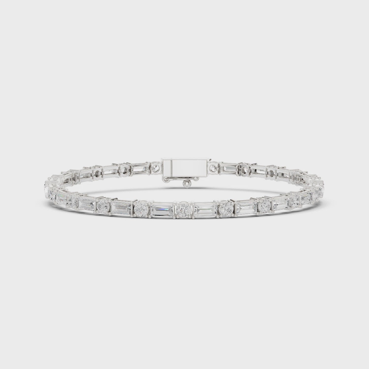 Luxury Men’s Diamond Baguette Tennis Bracelet in 14K Gold