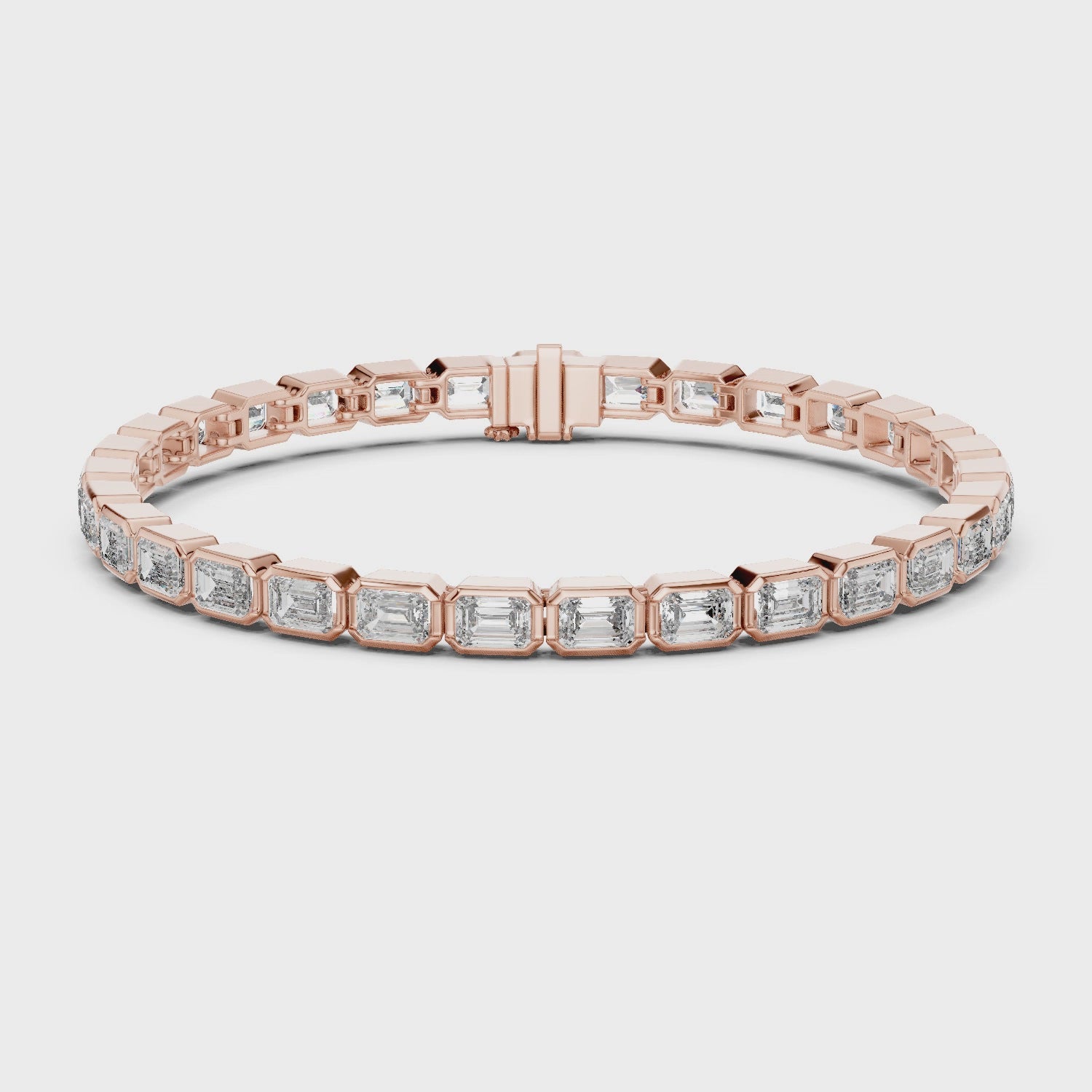 Luxury Emerald-Cut Lab-Grown Diamond Tennis Bracelet in 14K Gold