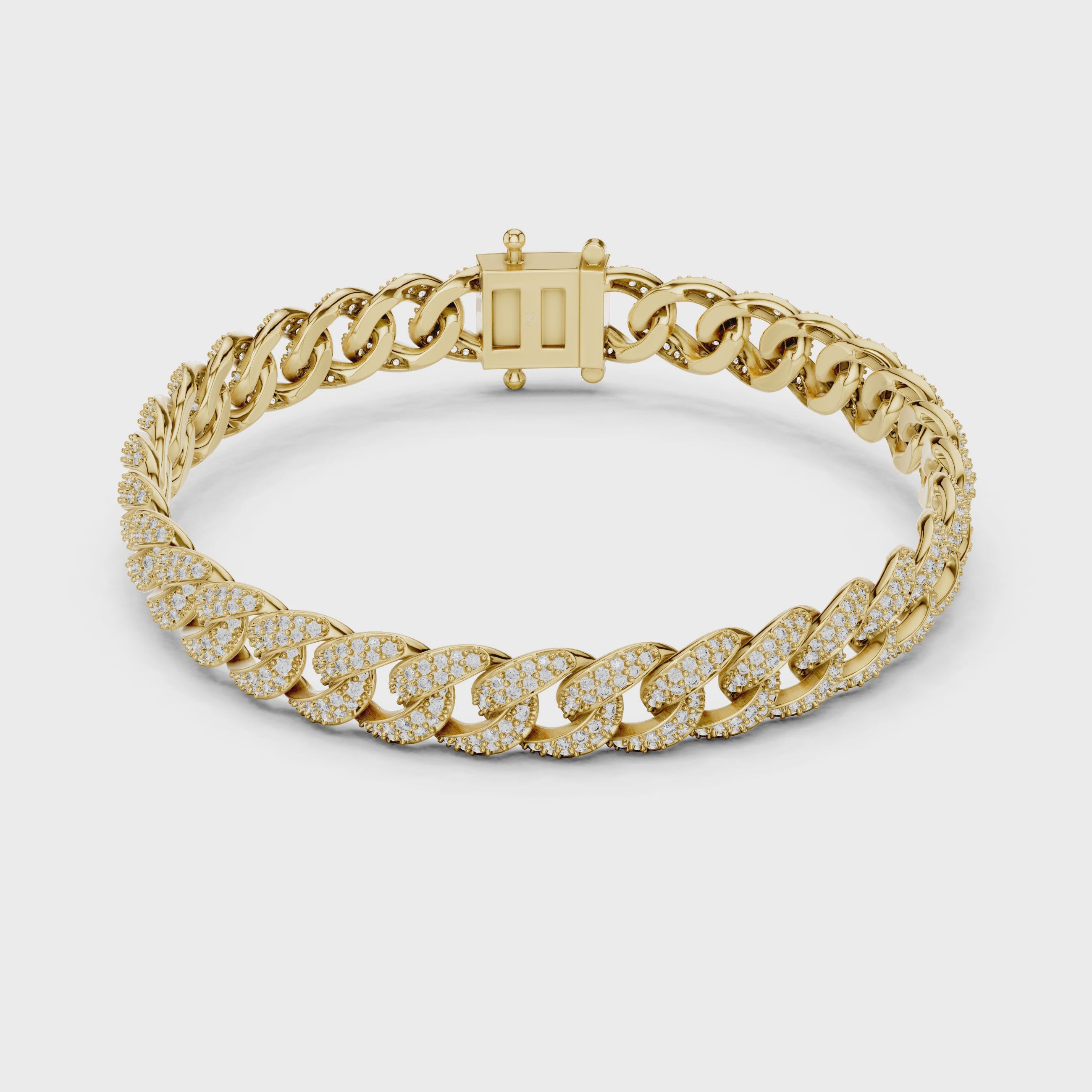 Luxury Diamond Pavé Cuban Link Bracelet in Premium Silver
