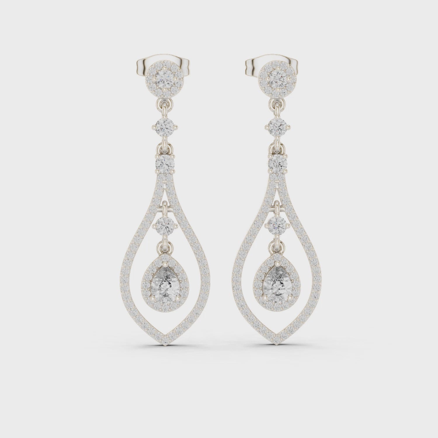 Luxury Diamond Tear Drop Earrings in 18K Gold