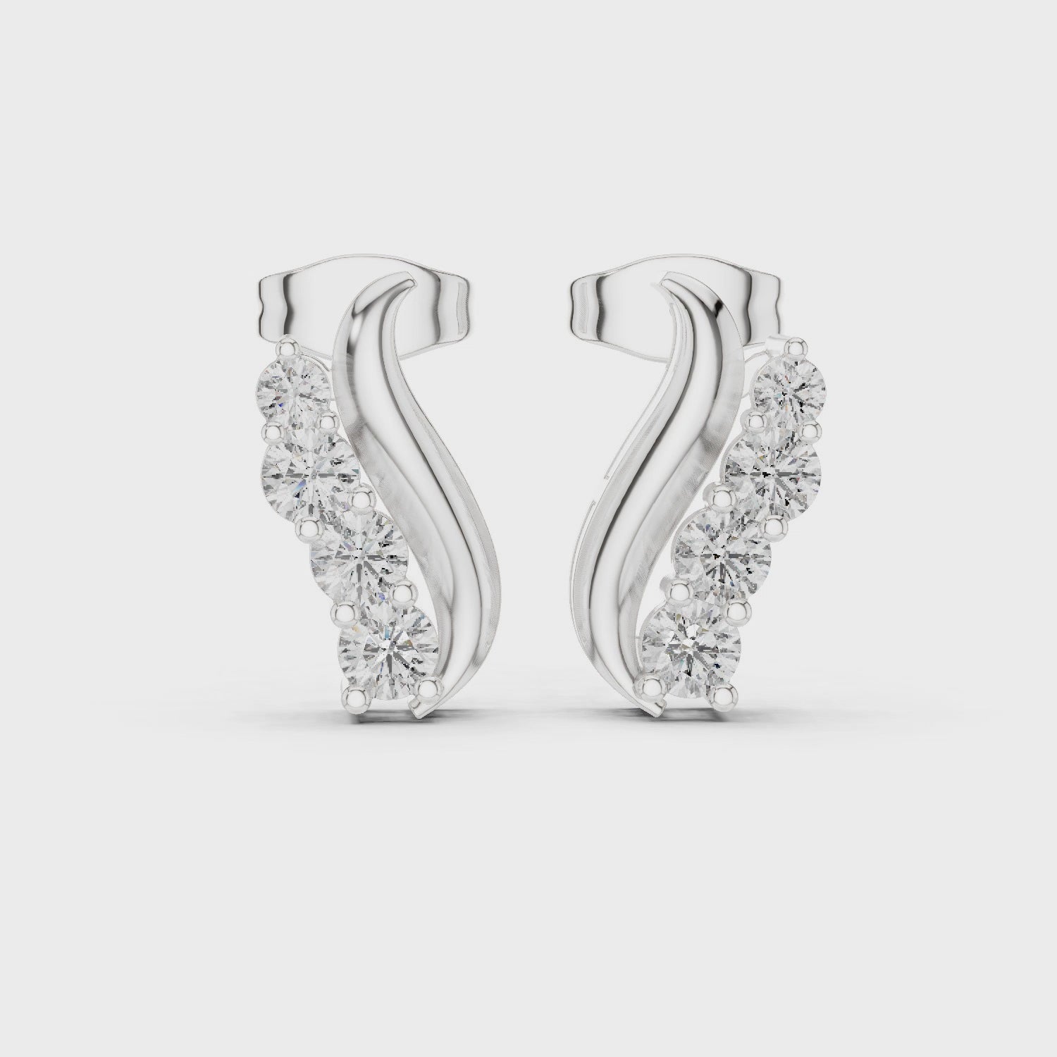 Elegant S-Curve Lab-Grown Diamond Designer Statement Ring