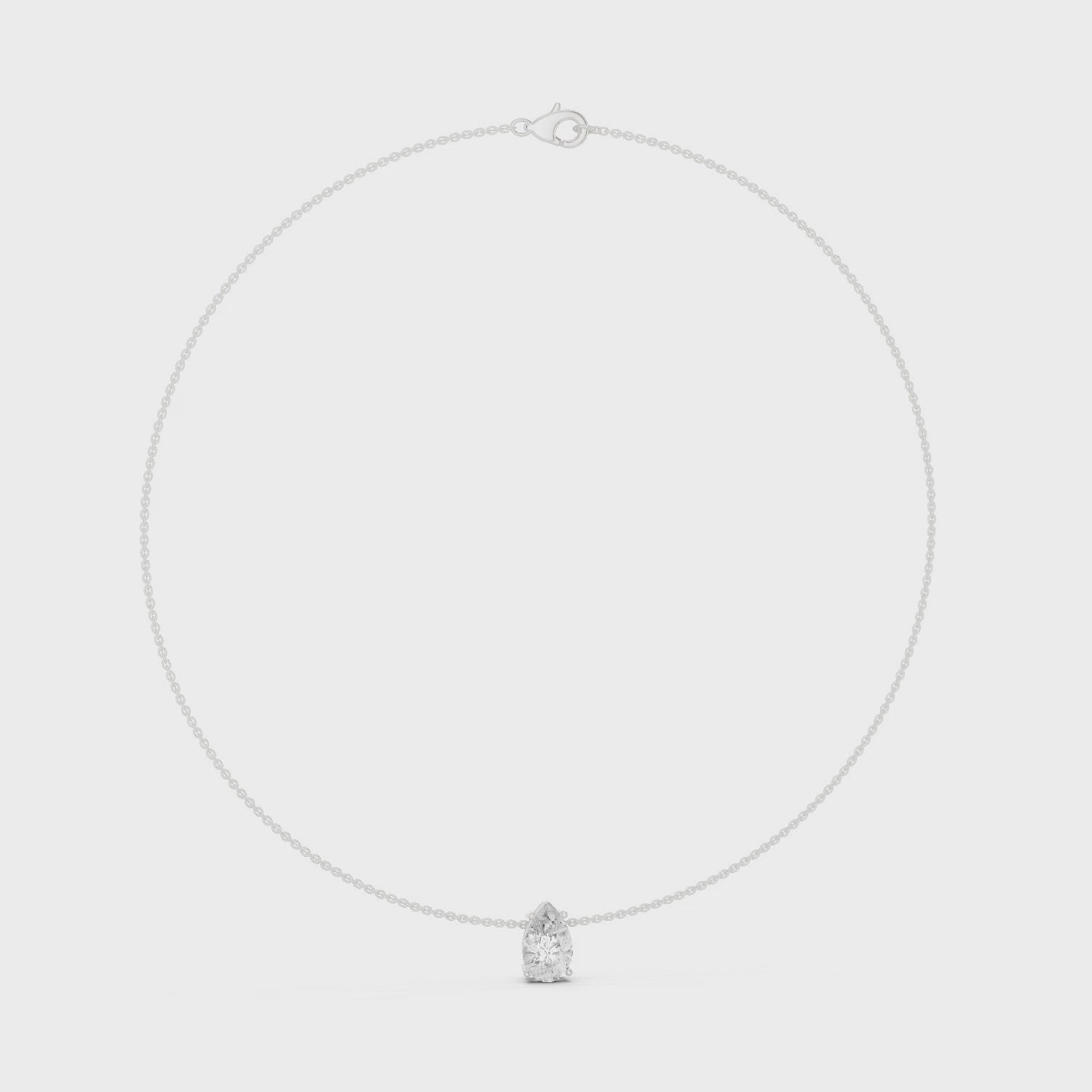 Luxury Pear Diamond Solitaire Pendant Necklace in 14K Gold