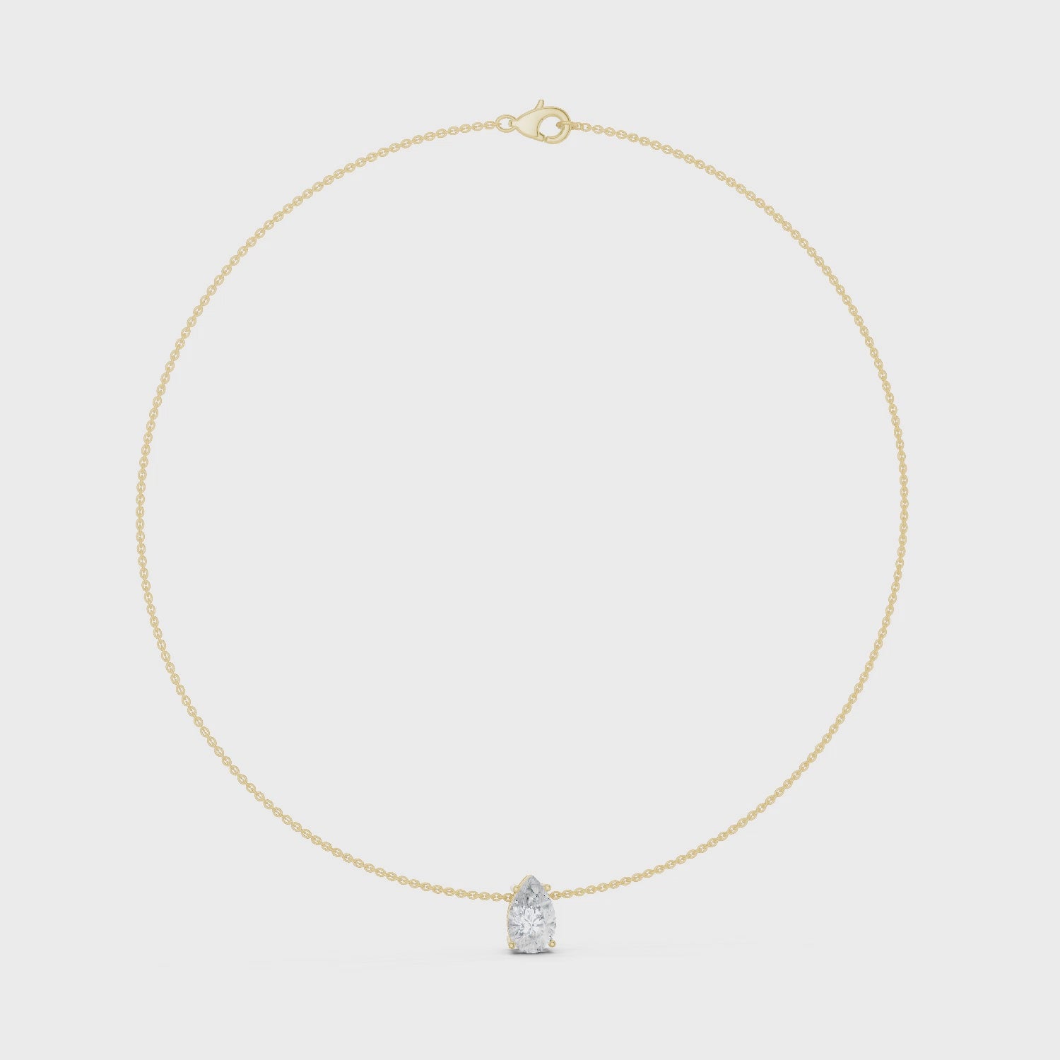Luxury Pear Diamond Solitaire Pendant Necklace in 14K Gold