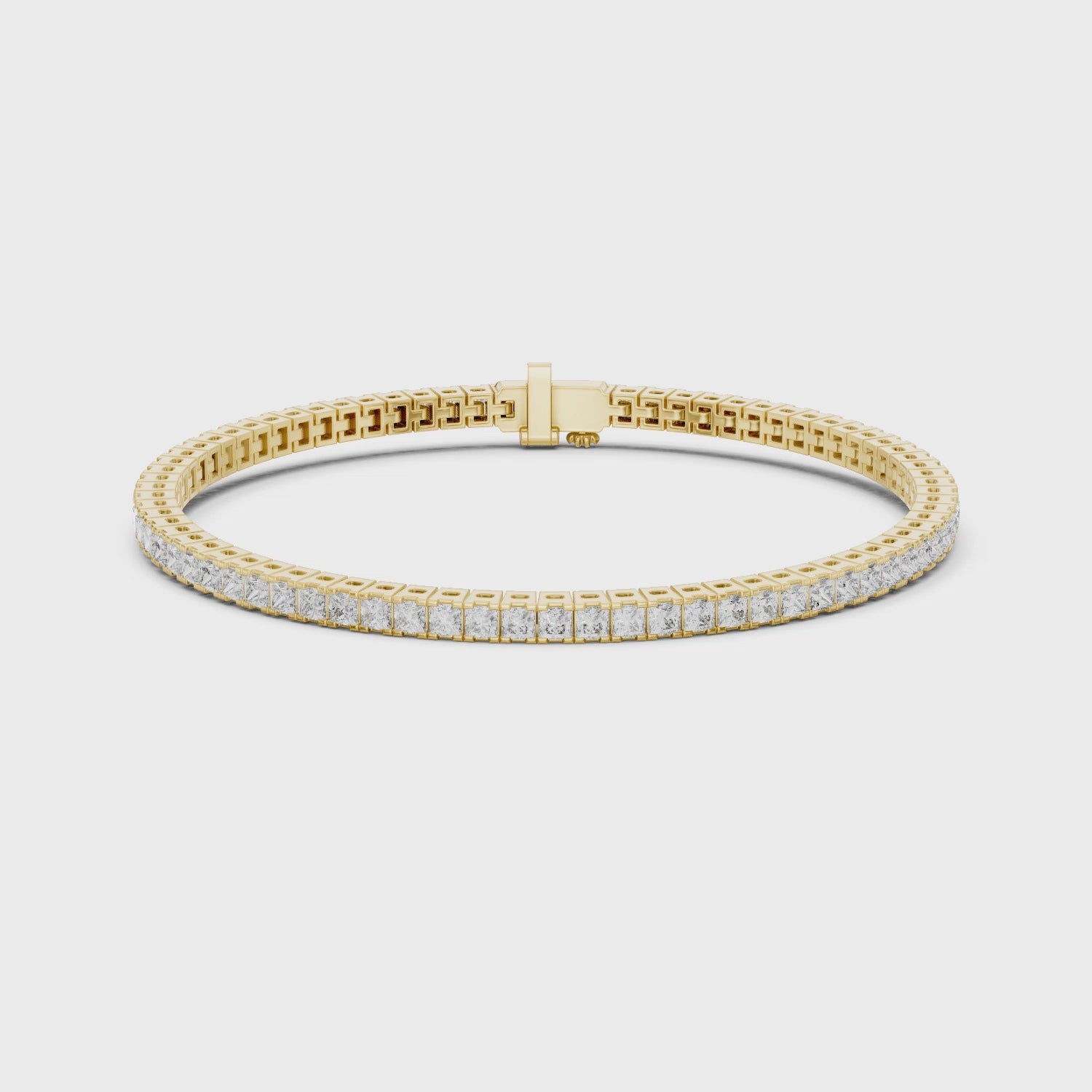 Luxury Princess-Cut Lab-Grown Diamond Tennis Bracelet