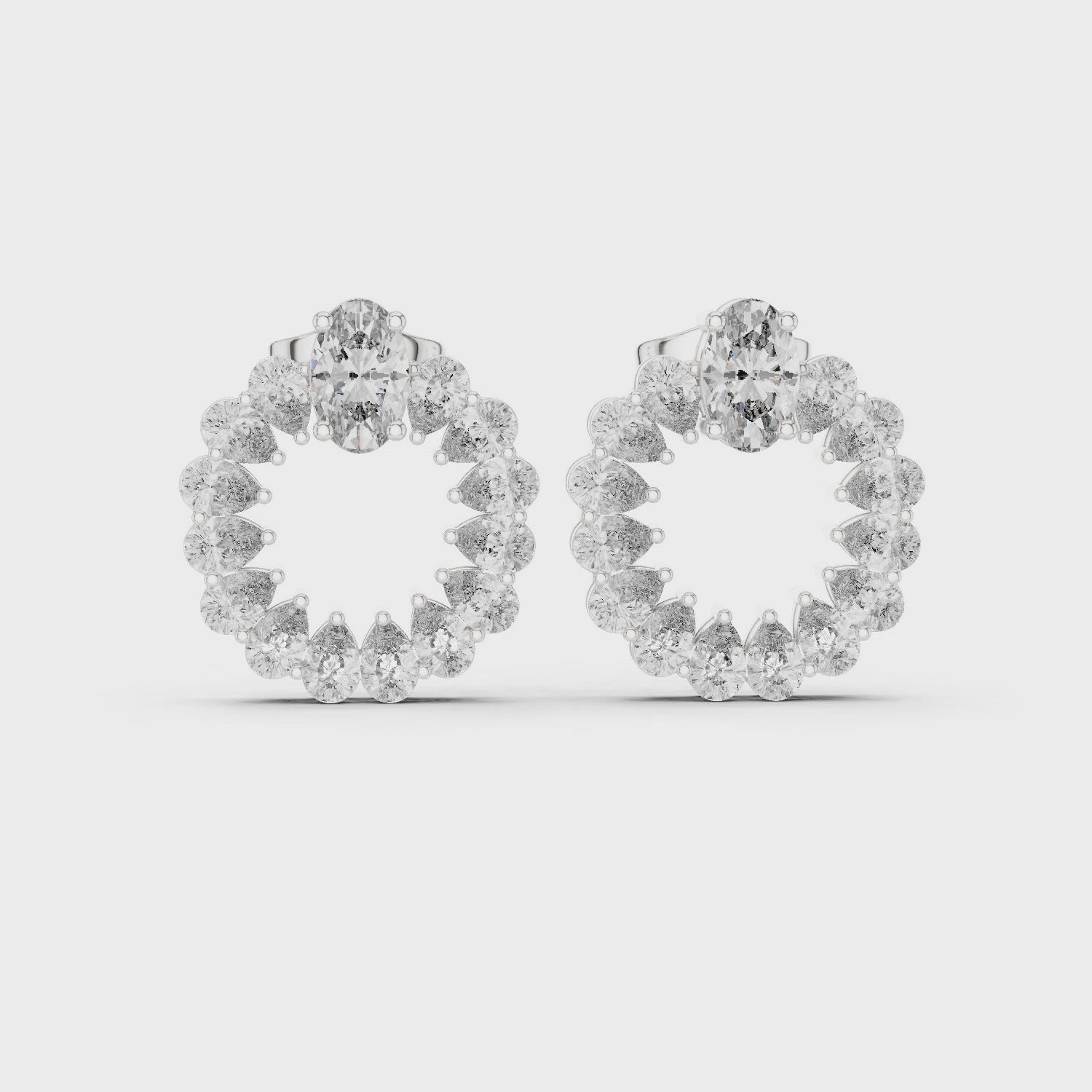Luxury Pear-Cut Lab-Grown Diamond Cluster Stud Earrings