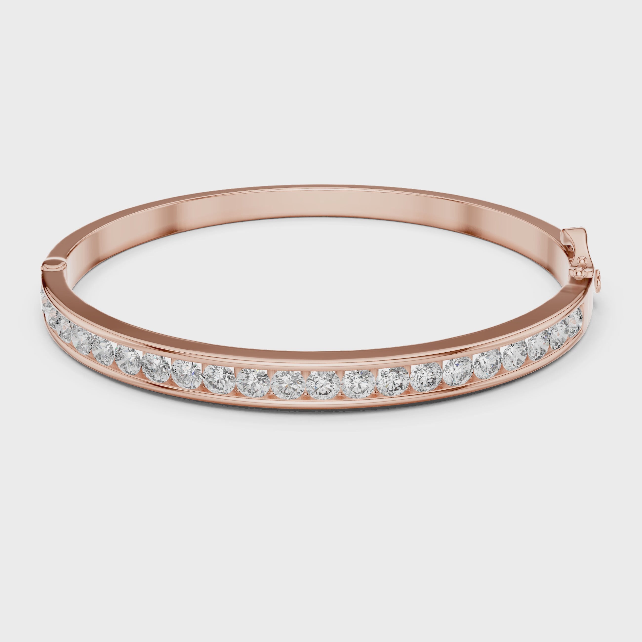 Luxury Channel-Set Lab-Grown Diamond Bangle Bracelet in 14K Gold