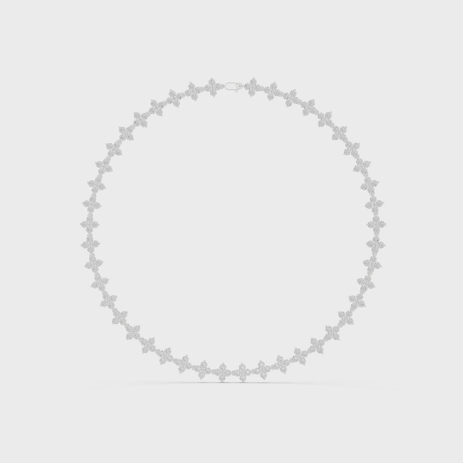Luxury Round Diamond Necklace with Fine Collet-Set Detailing