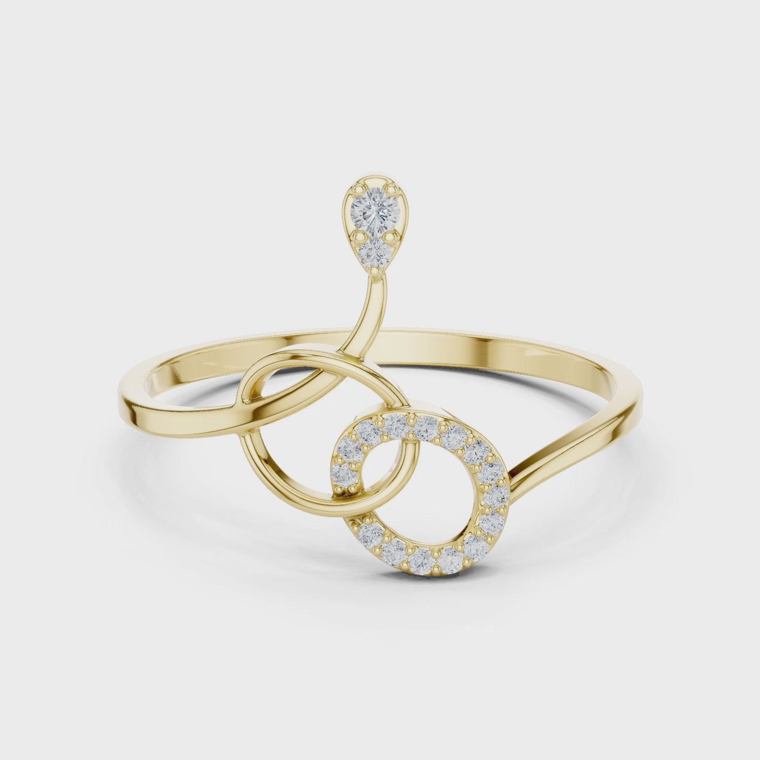 Infinity Swirl Diamond Ring in 18K Gold