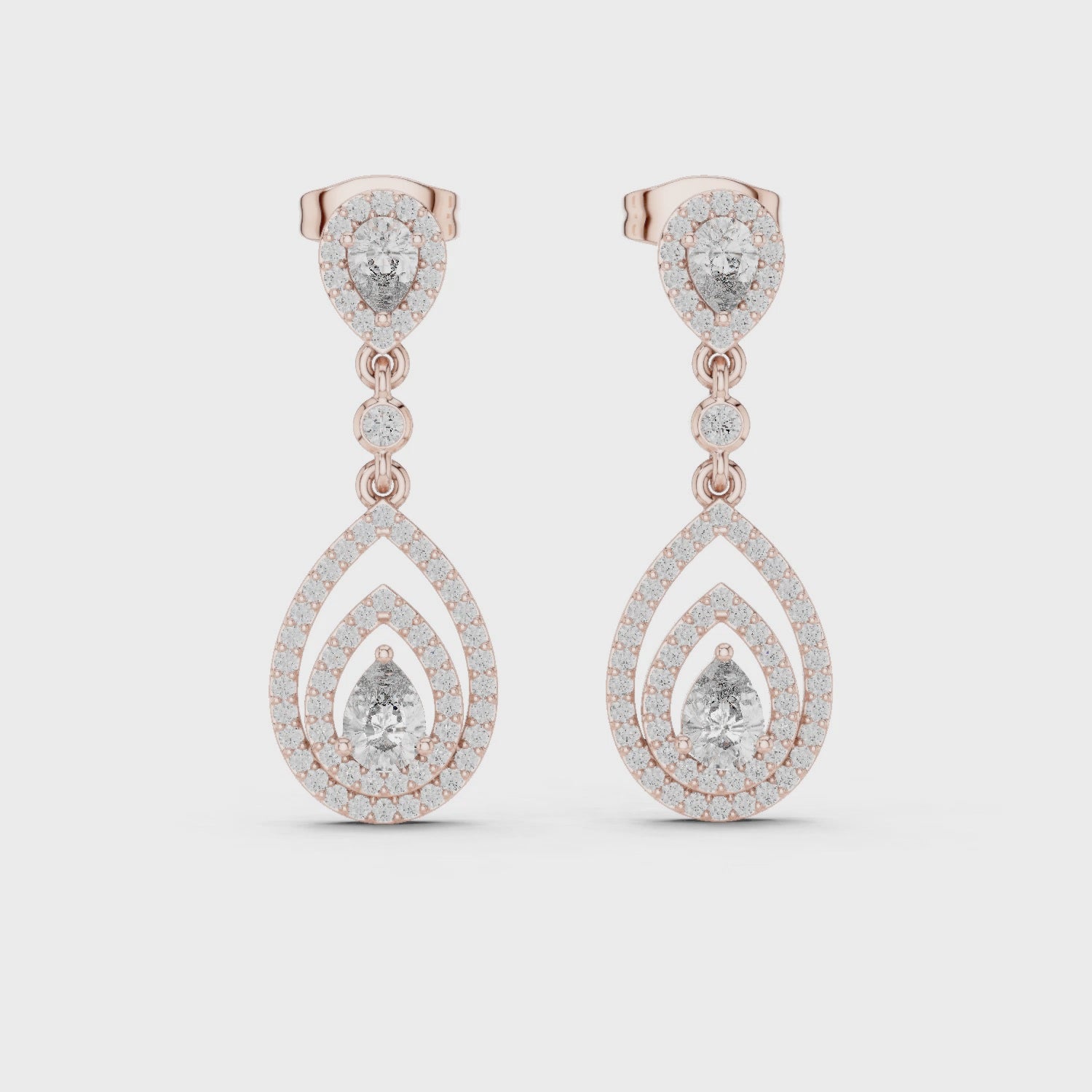 Luxury Pear Drop Diamond Earrings in 18K Gold