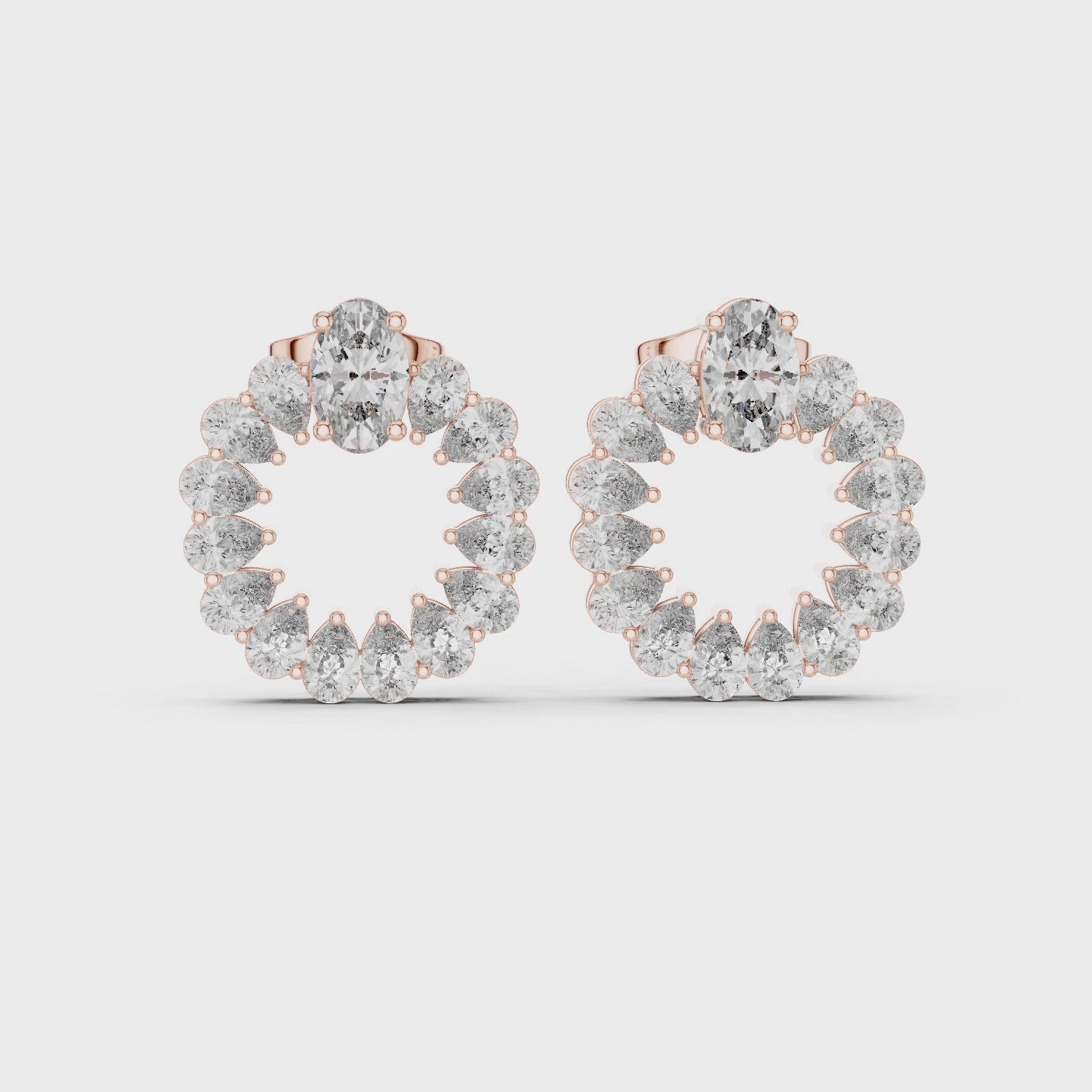 Luxury Pear-Cut Lab-Grown Diamond Cluster Stud Earrings