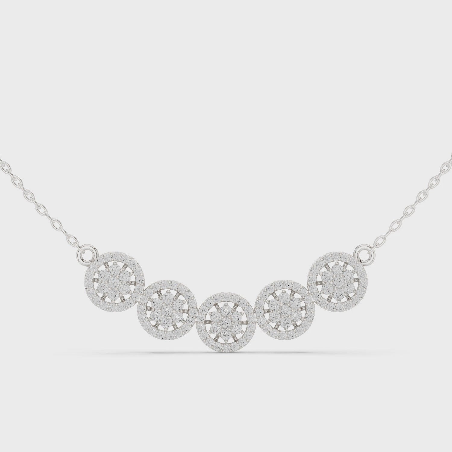 Luxury Diamond Cluster Pendant Necklace in 14K Gold