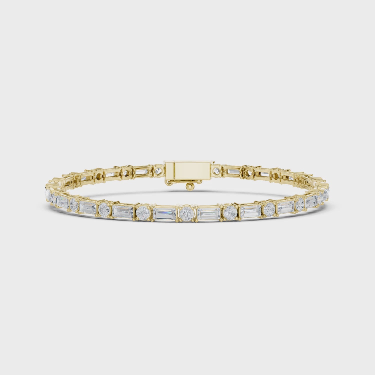 Luxury Men’s Diamond Baguette Tennis Bracelet in 14K Gold