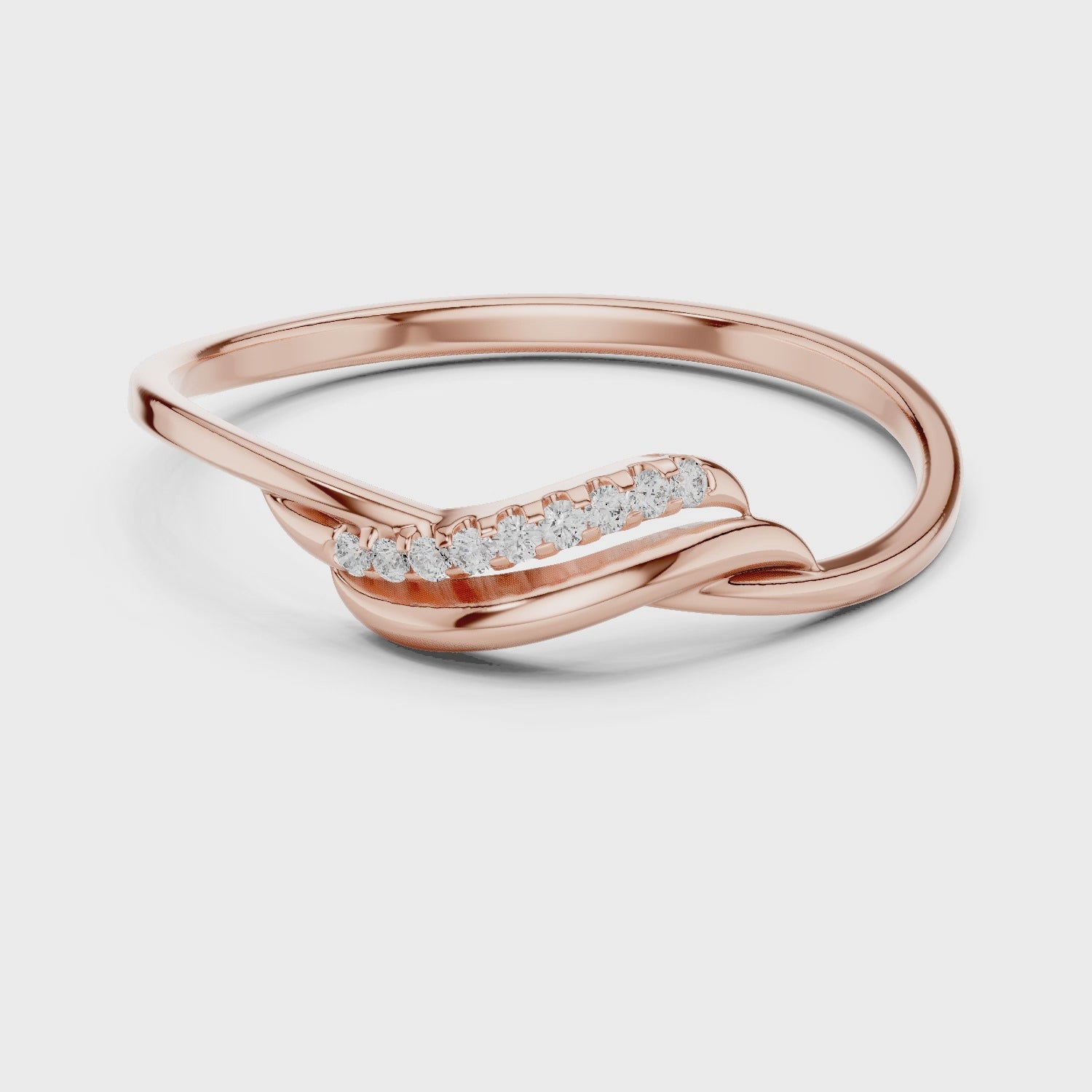 Minimalist Diamond Band Ring in 14KT Gold