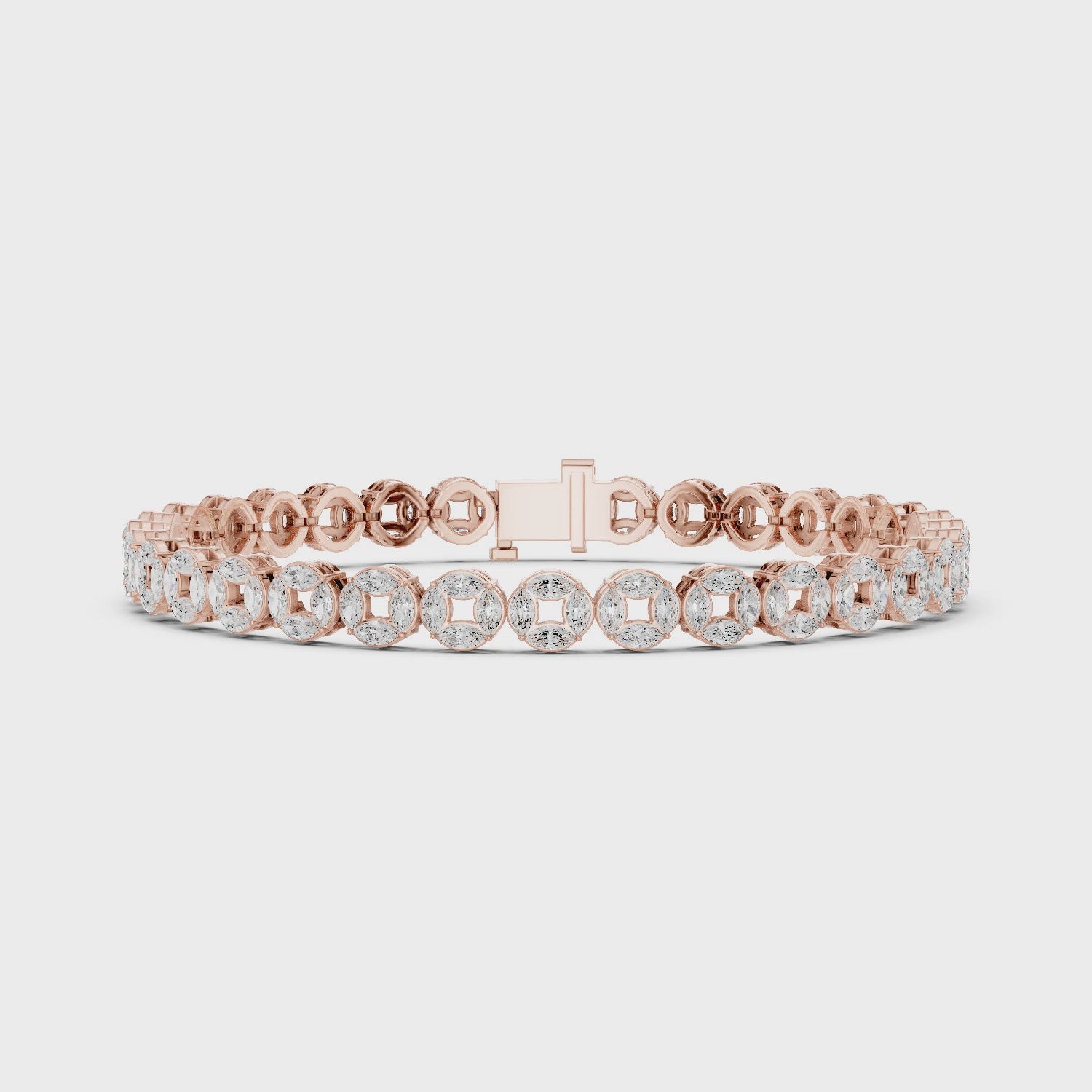 Luxury Marquise Diamond Men’s Tennis Bracelet in 14K Gold