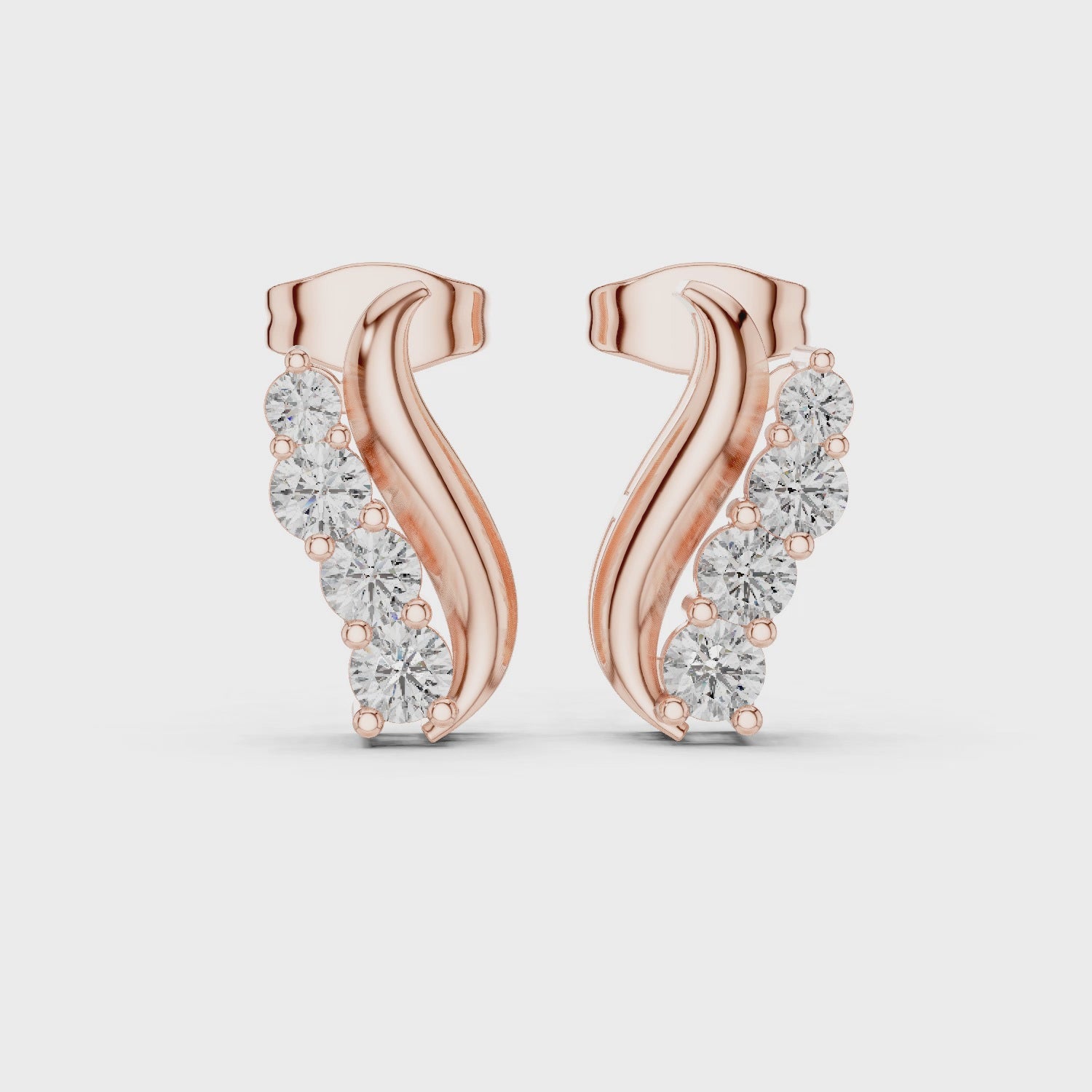 Elegant S-Curve Lab-Grown Diamond Designer Statement Ring