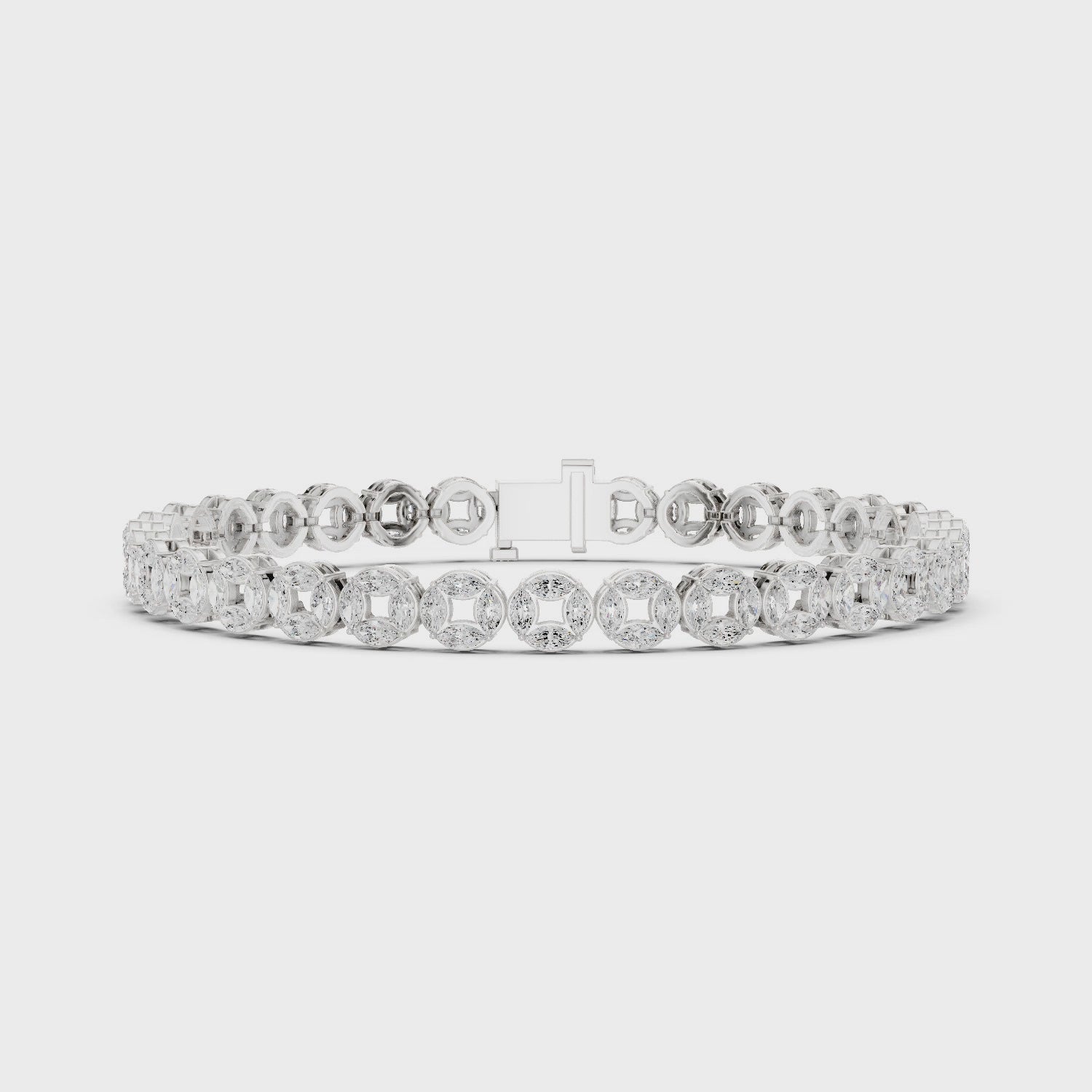 Luxury Marquise Diamond Men’s Tennis Bracelet in 14K Gold