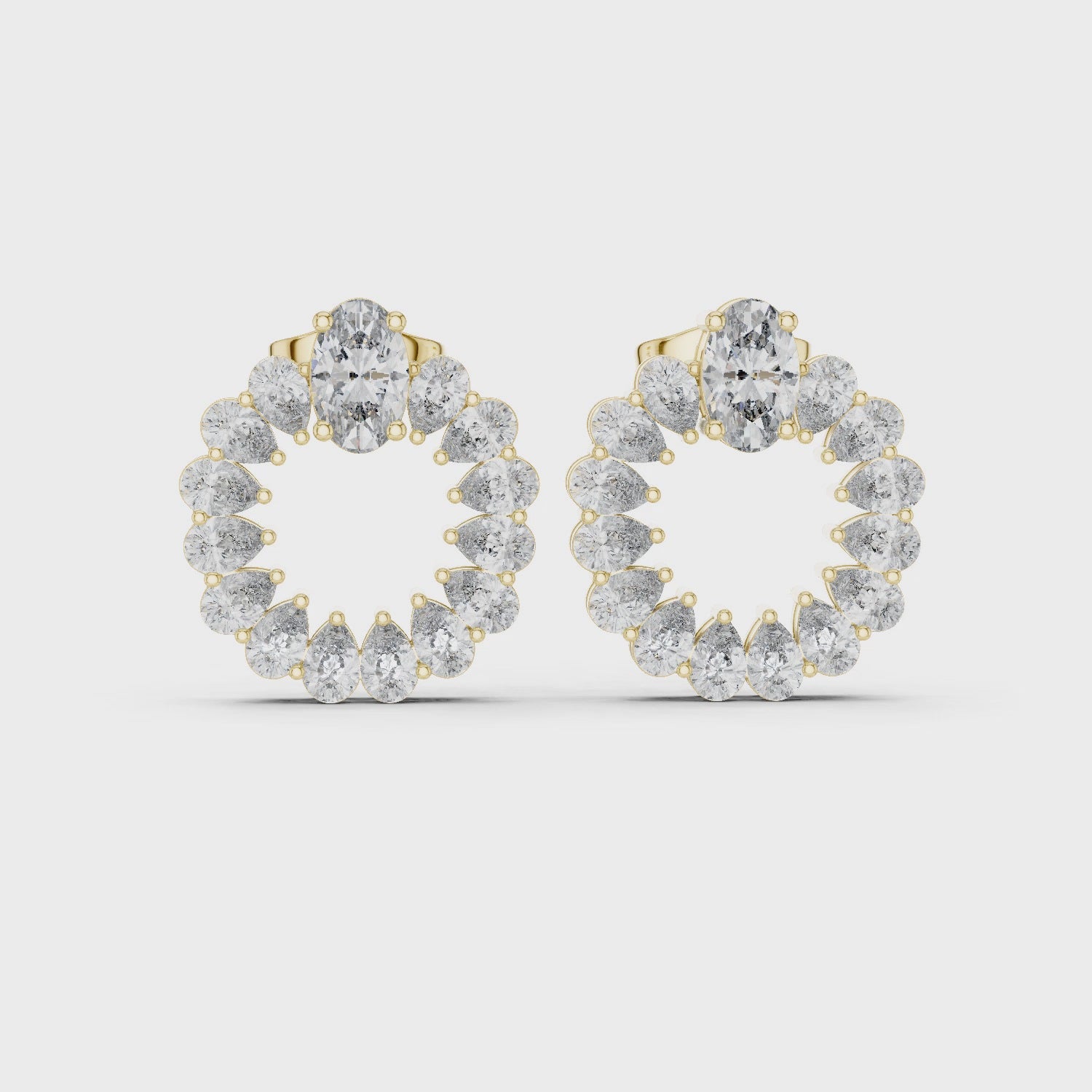 Luxury Pear-Cut Lab-Grown Diamond Cluster Stud Earrings