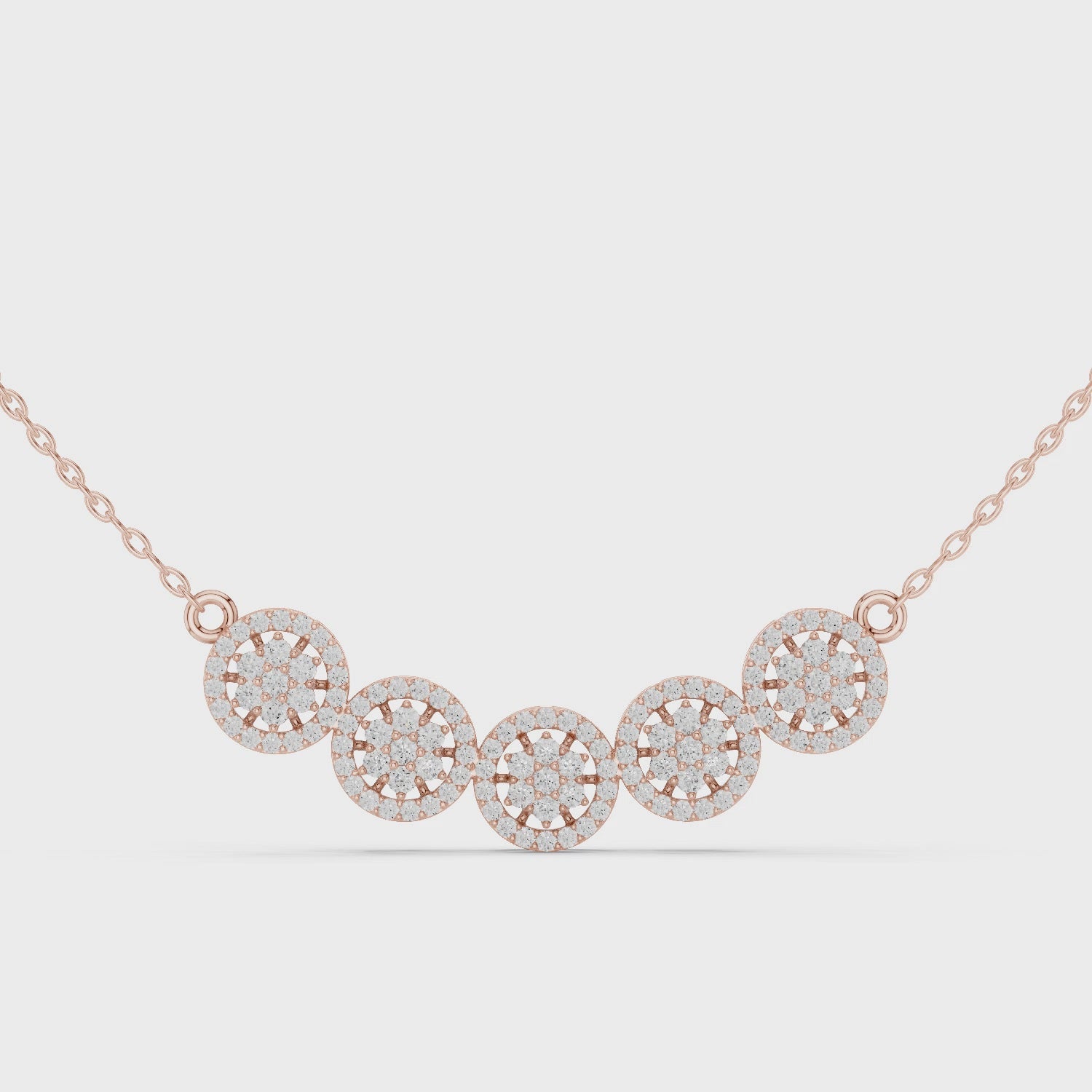 Luxury Diamond Cluster Pendant Necklace in 14K Gold