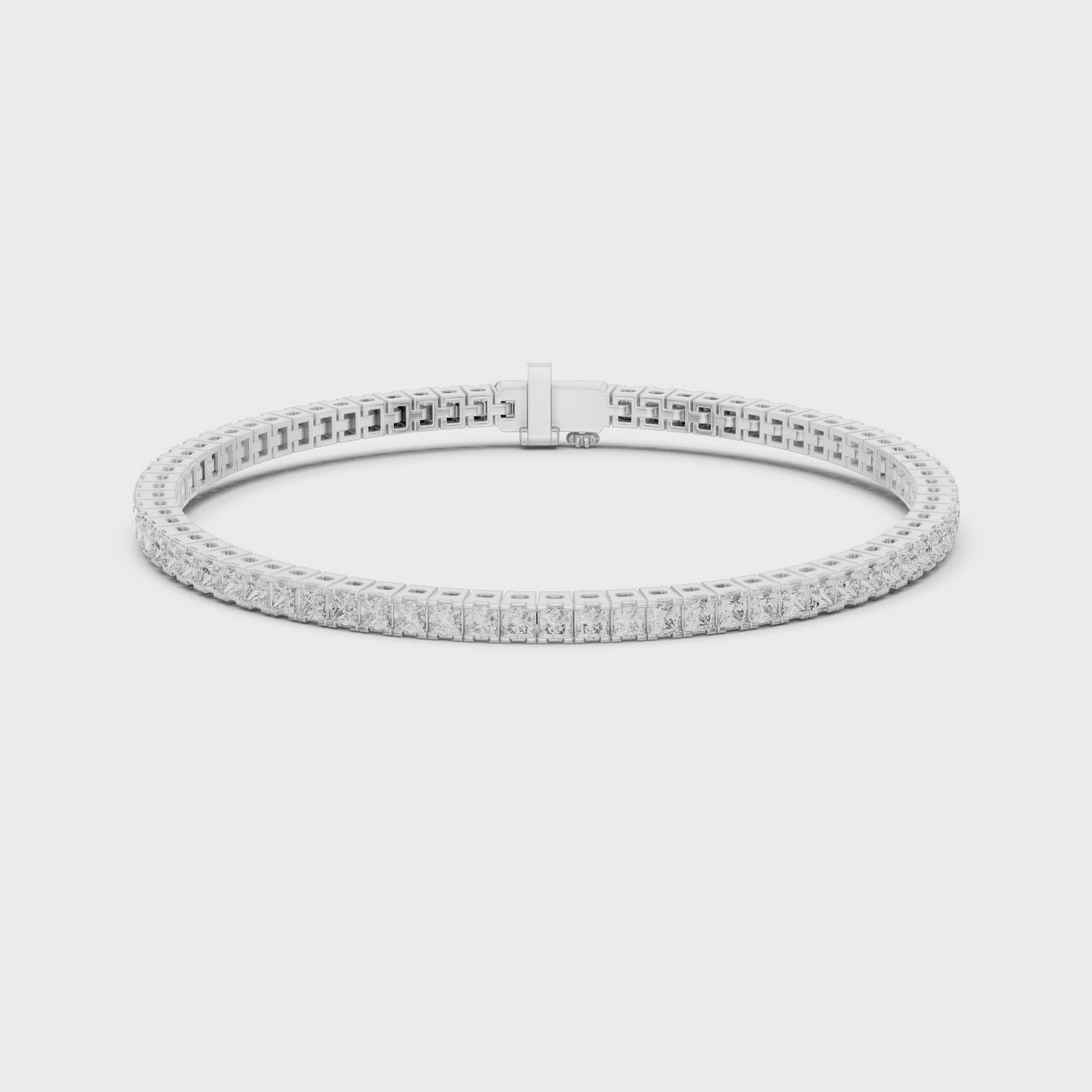 Luxury Princess-Cut Lab-Grown Diamond Tennis Bracelet