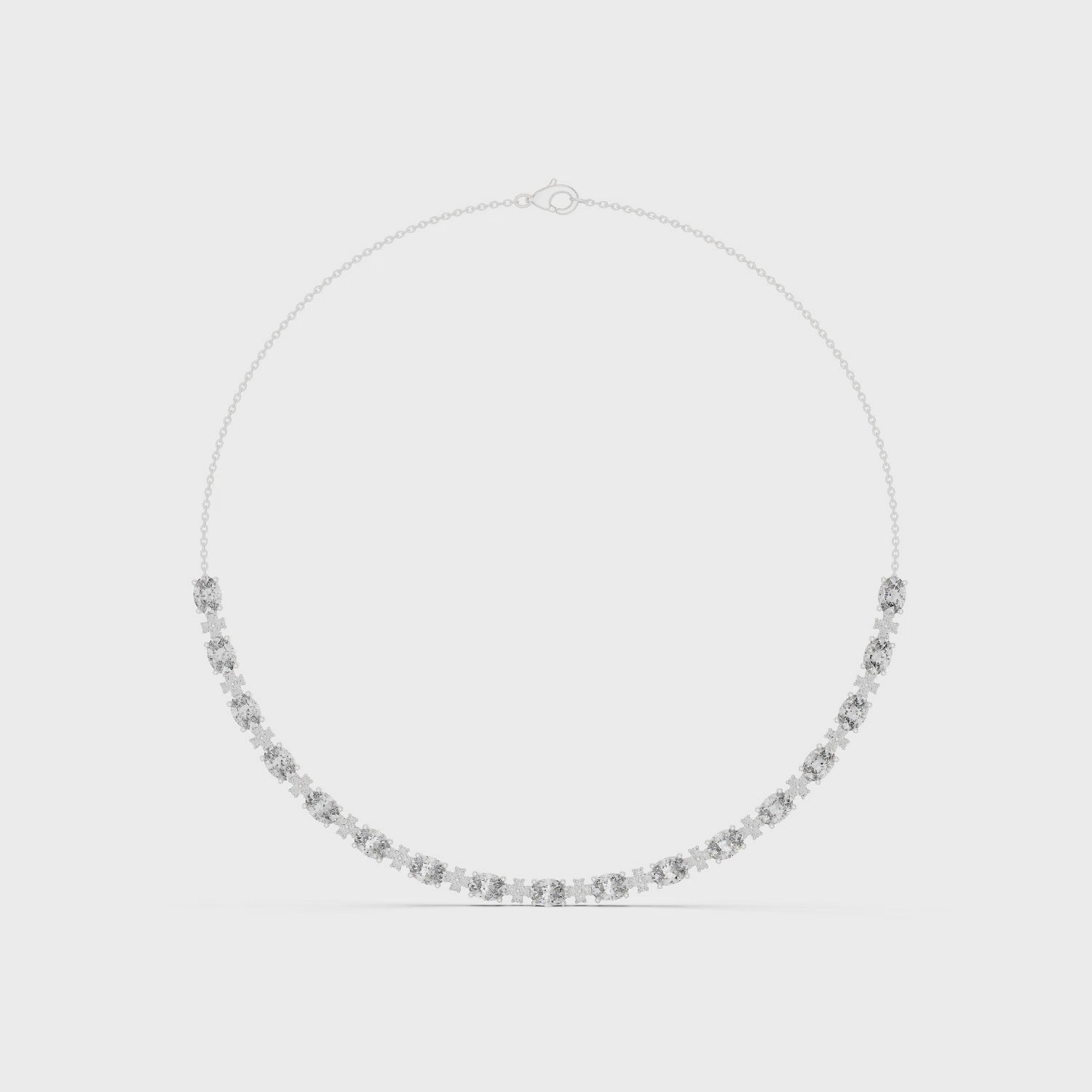 Luxury Oval Gemstone Necklace with Fine Diamond