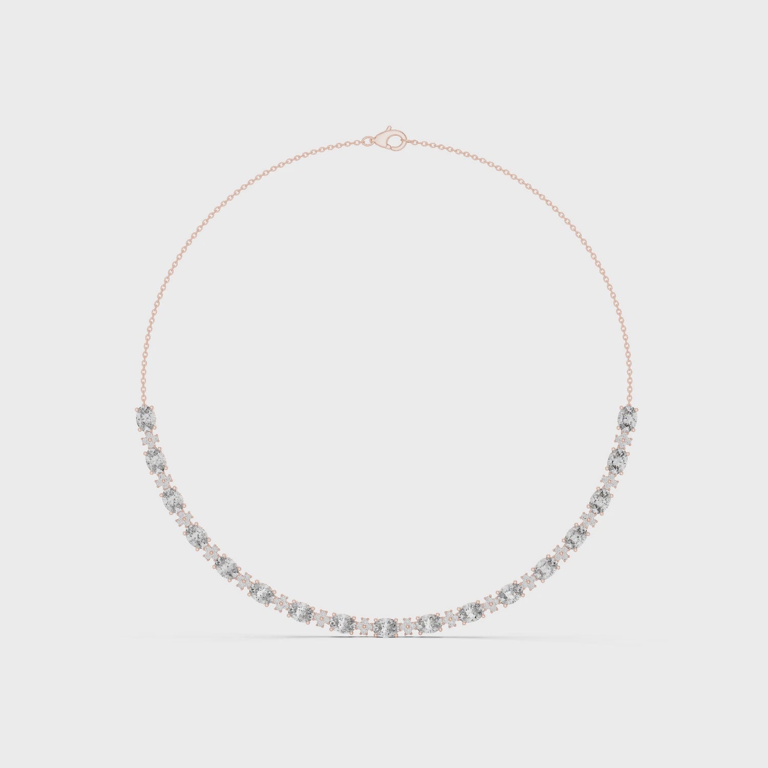 Luxury Oval Gemstone Necklace with Fine Diamond