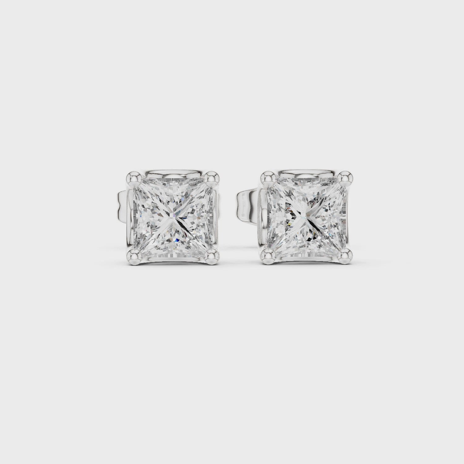 Princess Cut Diamond Stud Earrings