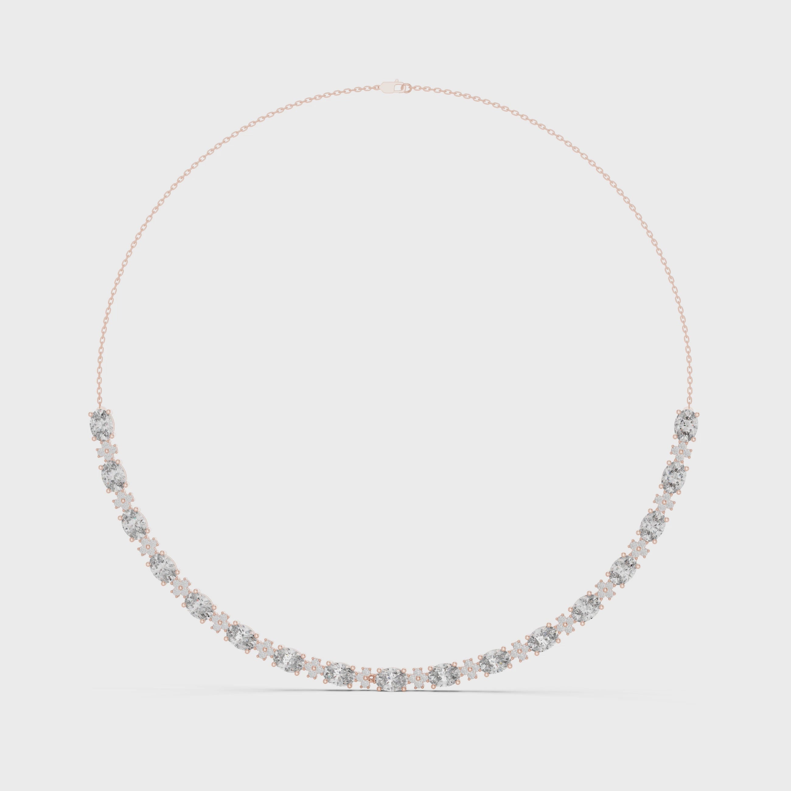 Luxury Oval Gemstone Necklace with Fine Diamond