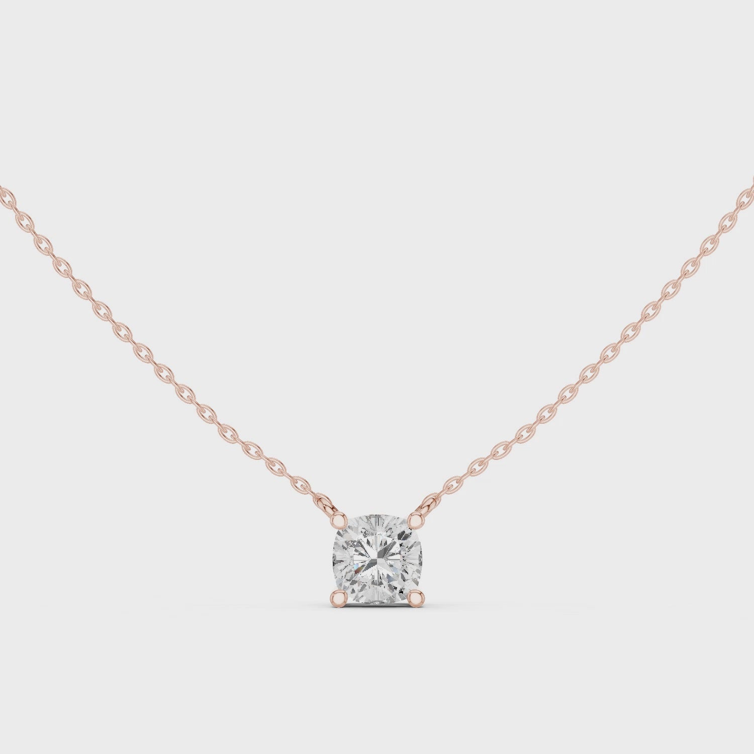 Luxury Cushion Cut Diamond Solitaire Pendant in 18K Gold