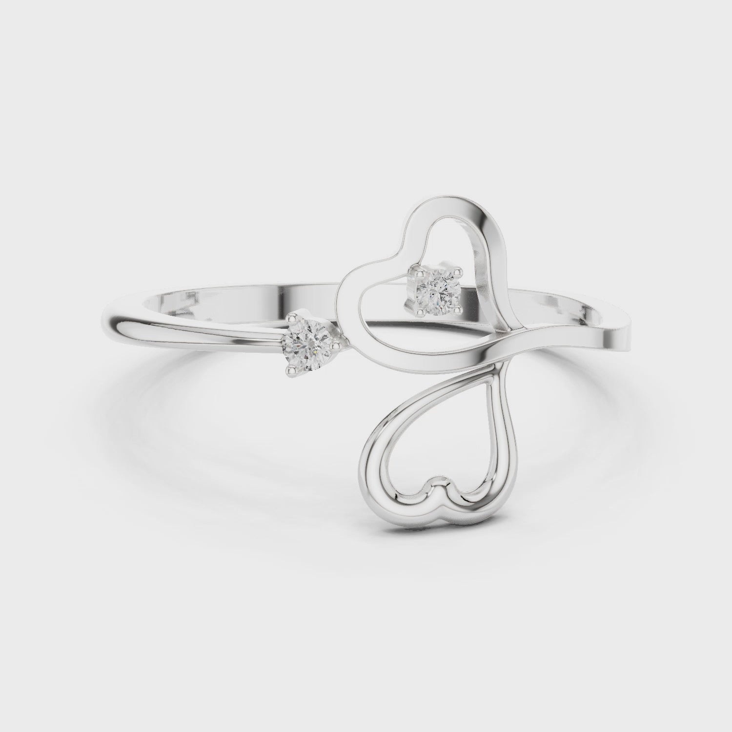 Elegant Heart Diamond Ring in 14K Gold